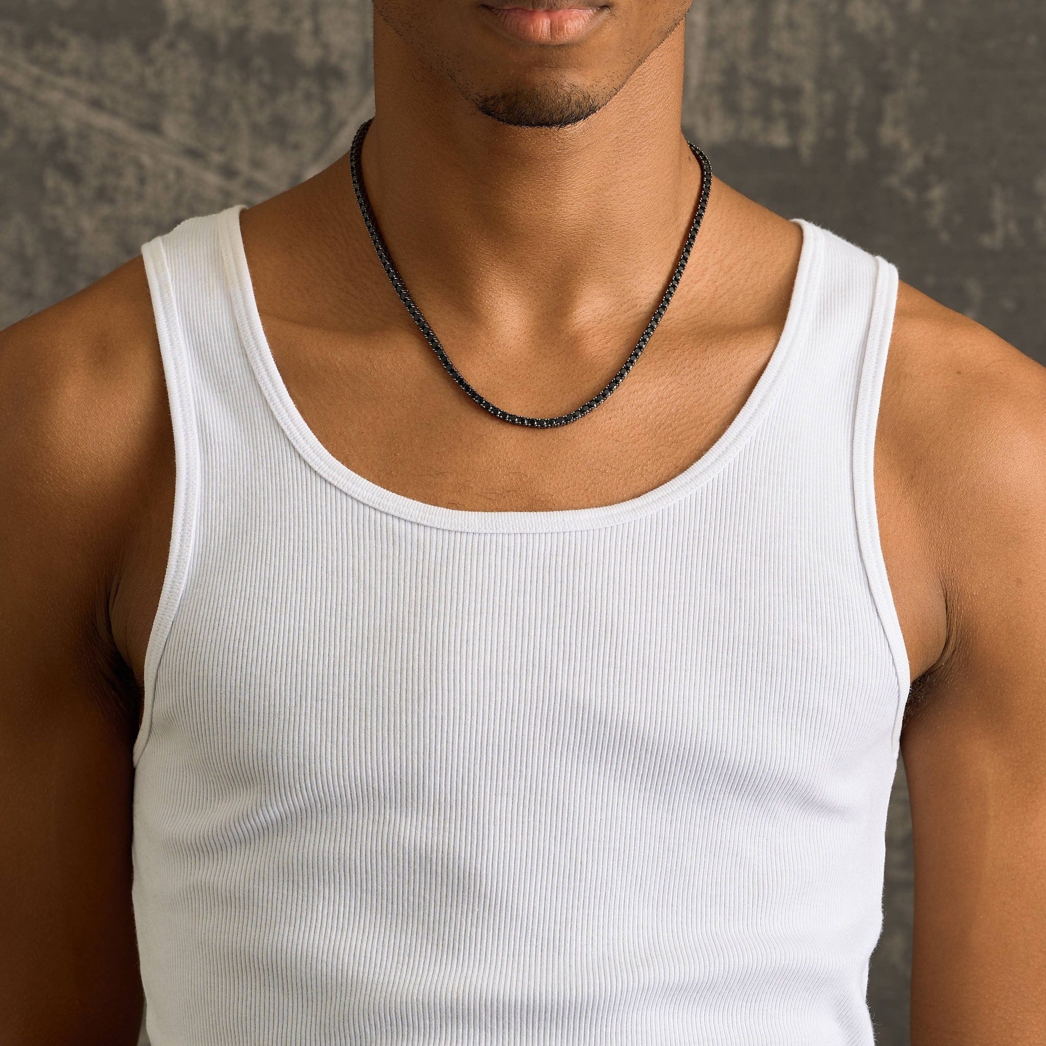 GLD Men Black Diamond Tennis Chain in Black - 3 mm