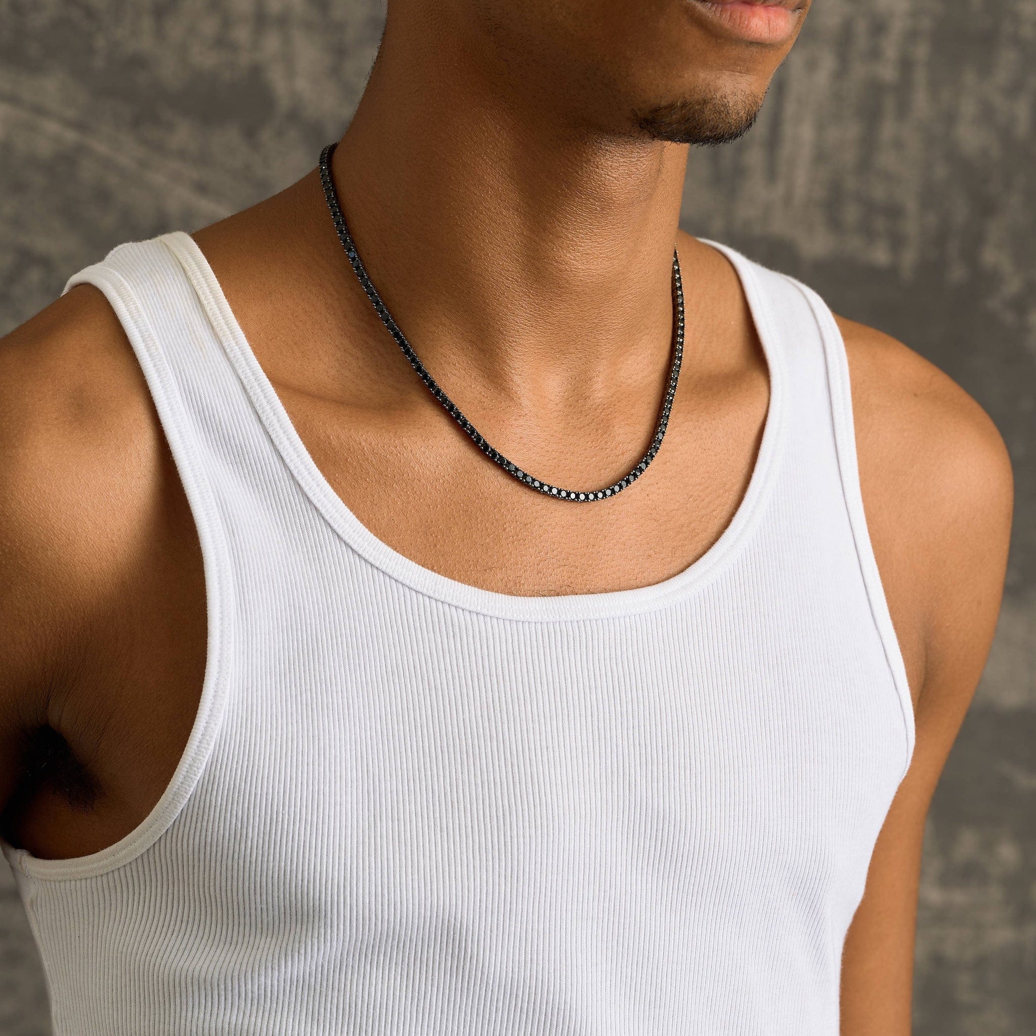 GLD Men Black Diamond Tennis Chain in Black - 3 mm