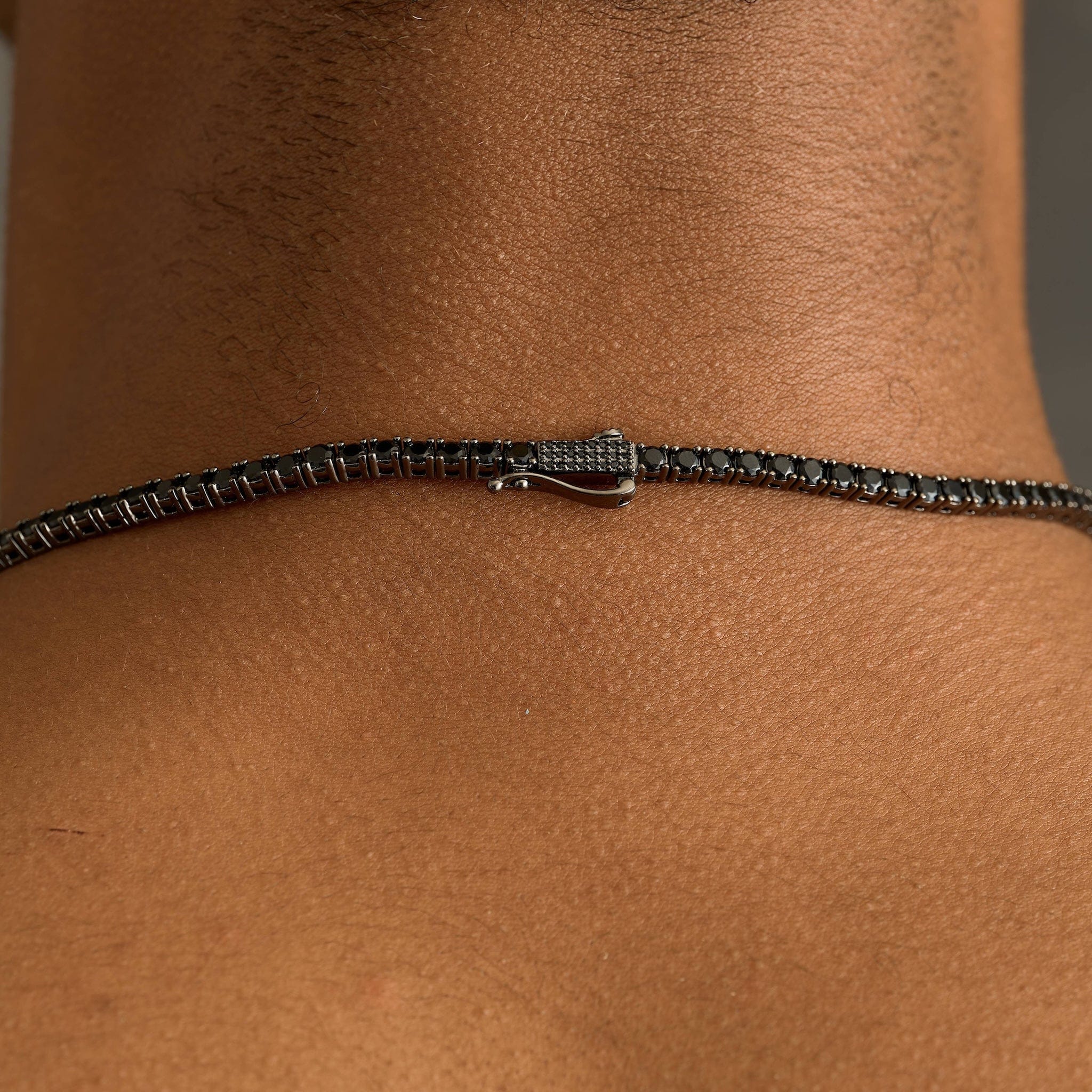 GLD Men Black Diamond Tennis Chain in Black - 3 mm