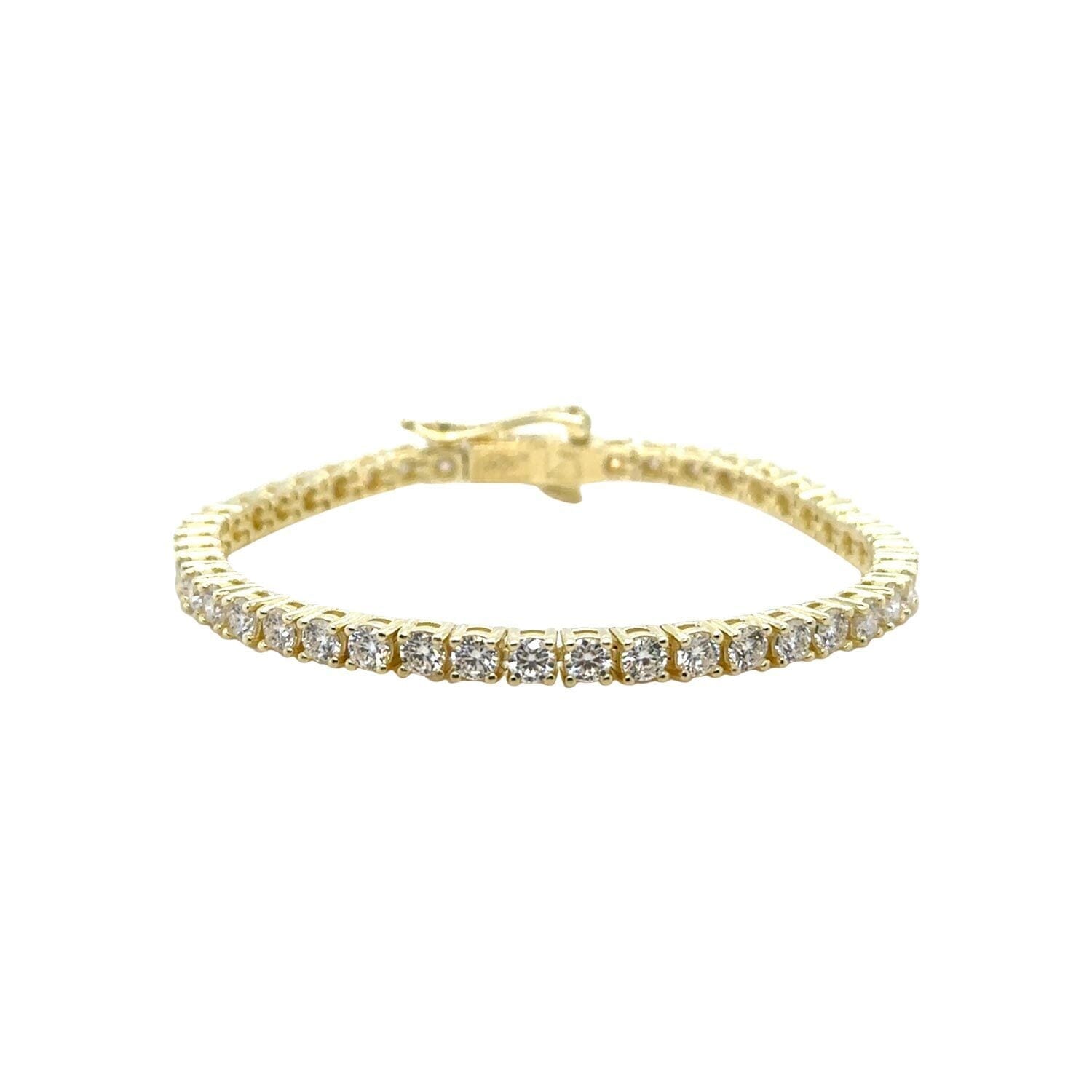 GLD Men Men's Moissanite Diamond Tennis Bracelet in Yellow Gold Vermeil - 3 mm