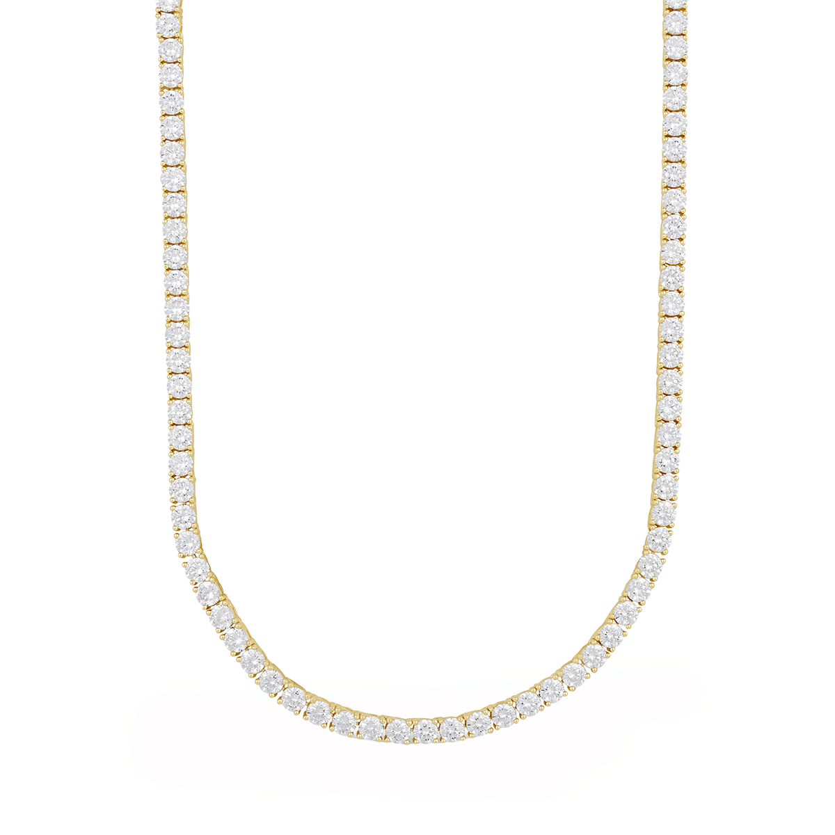 GLD Men Men's Moissanite Diamond Tennis Chain in Yellow Gold Vermeil - 3 mm