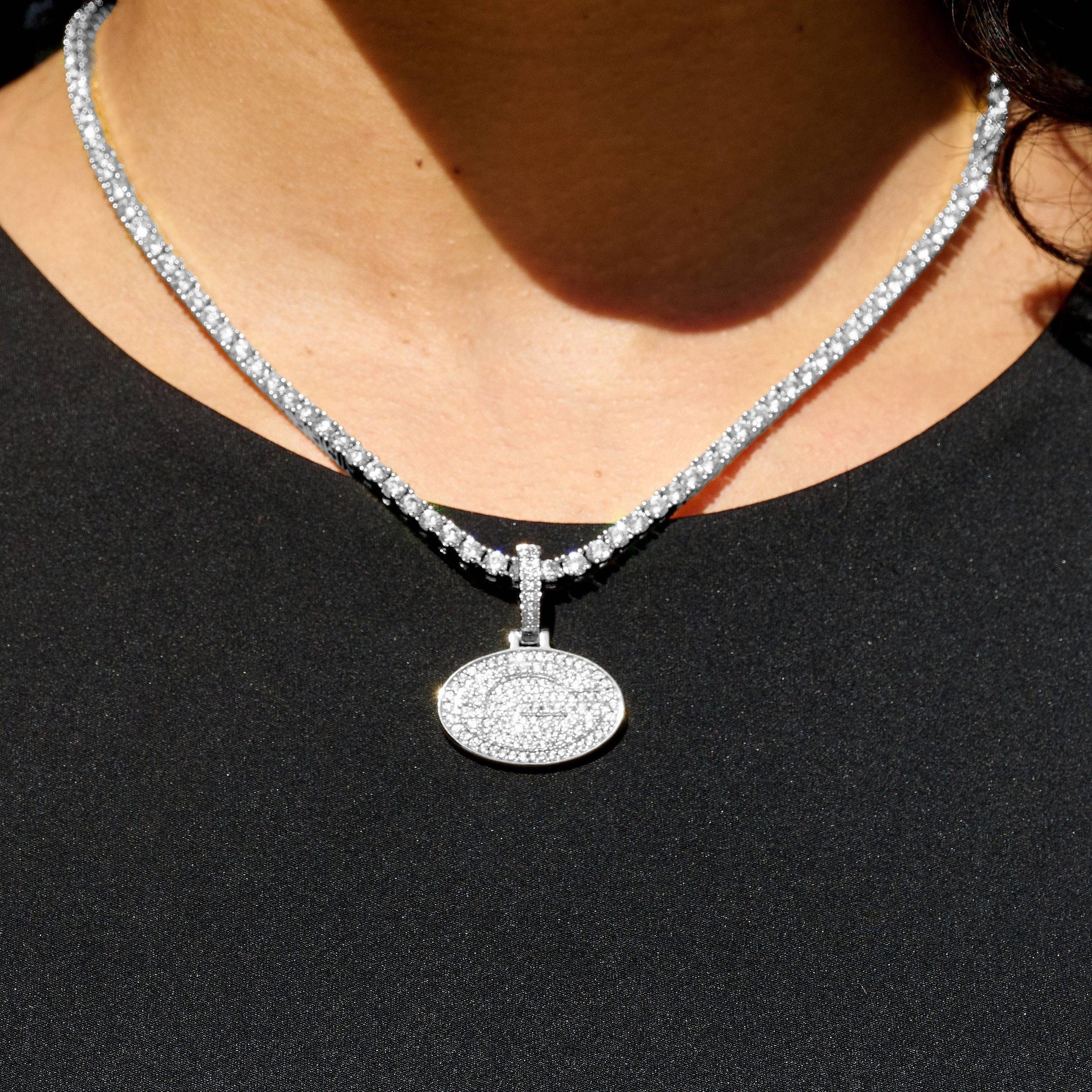 GLD Women Green Bay Packers Official NFL Micro Logo Pendant in White Gold