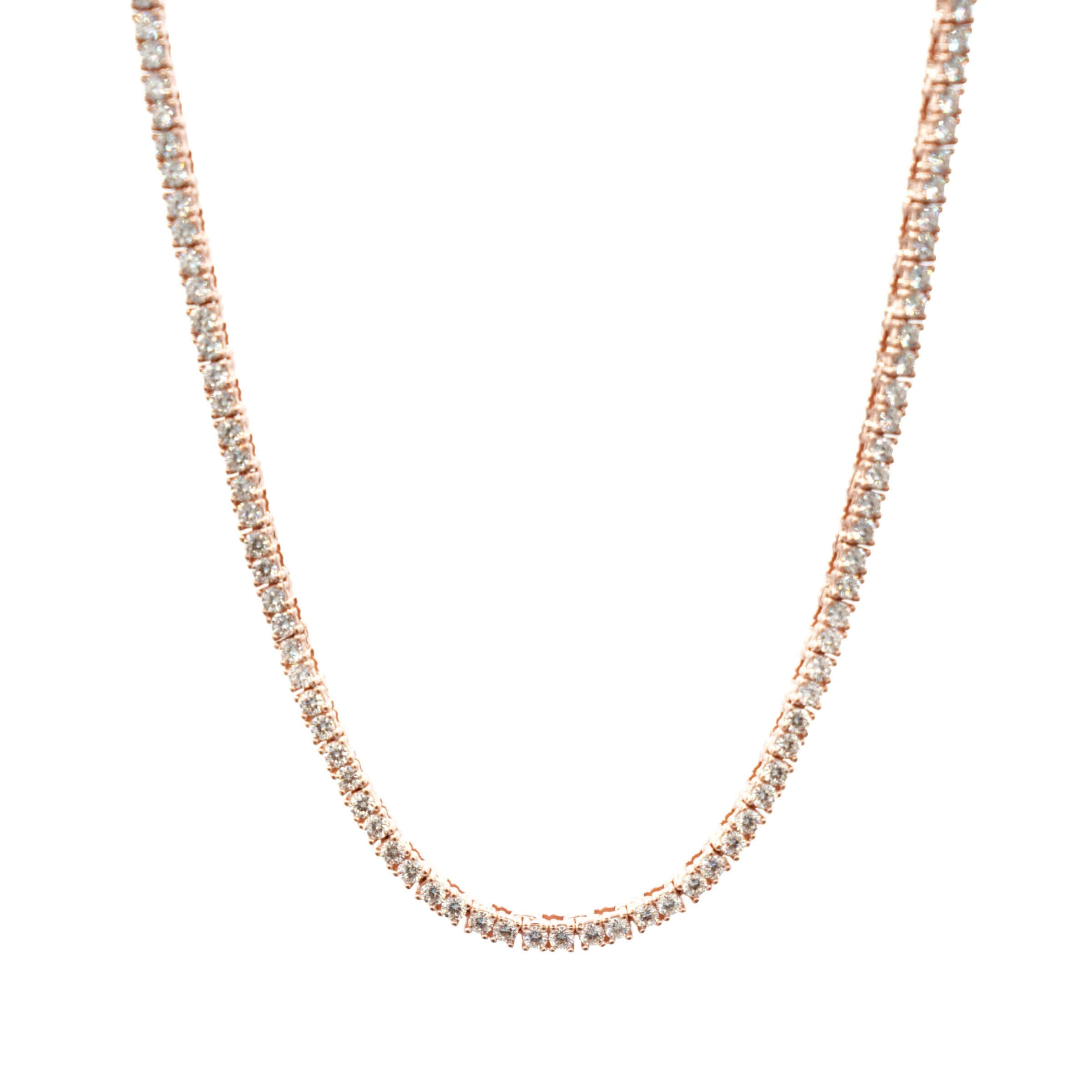 GLD Women Women's Moissanite Diamond Tennis Necklace in Rose Gold Vermeil - 2 mm