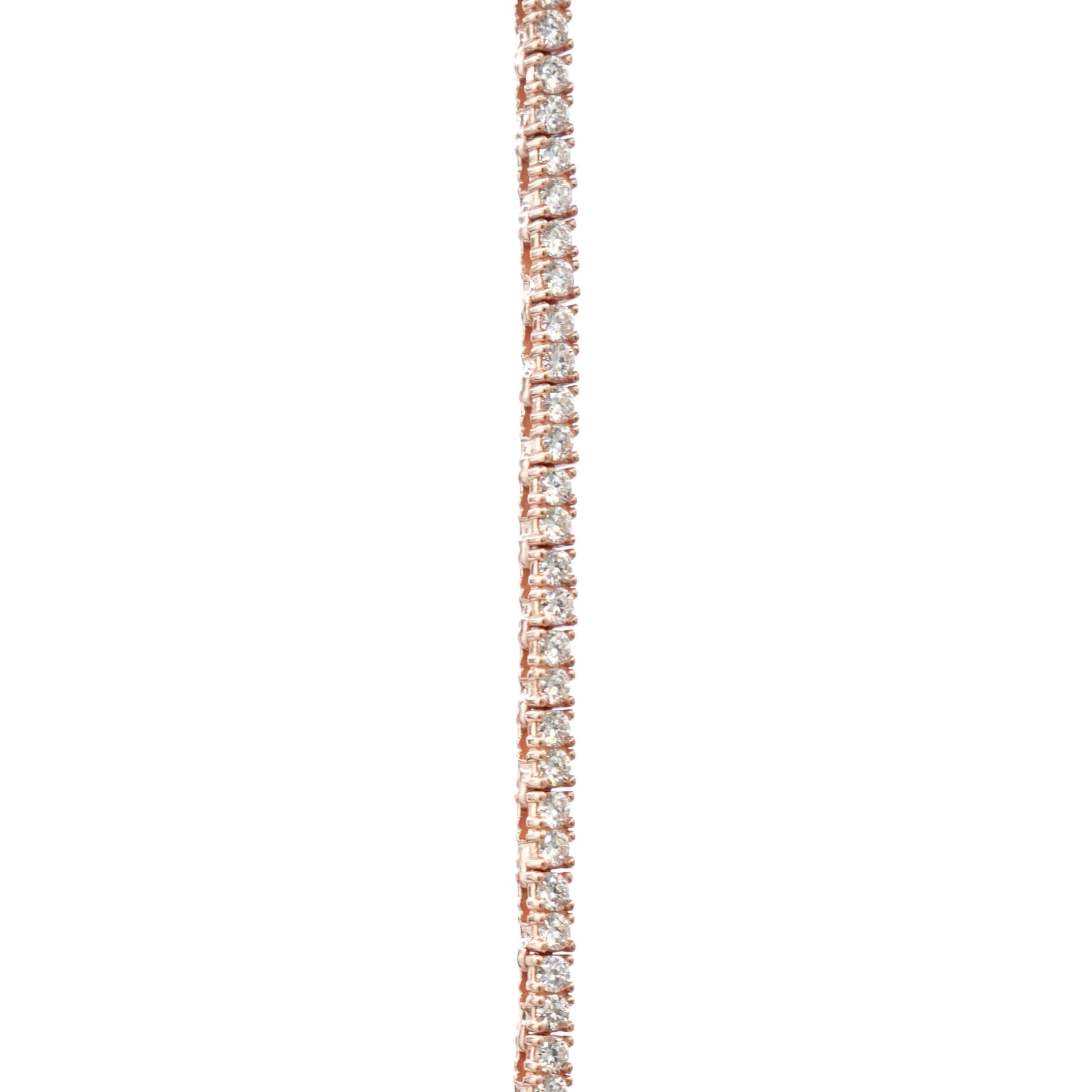GLD Women Women's Moissanite Diamond Tennis Necklace in Rose Gold Vermeil - 2 mm