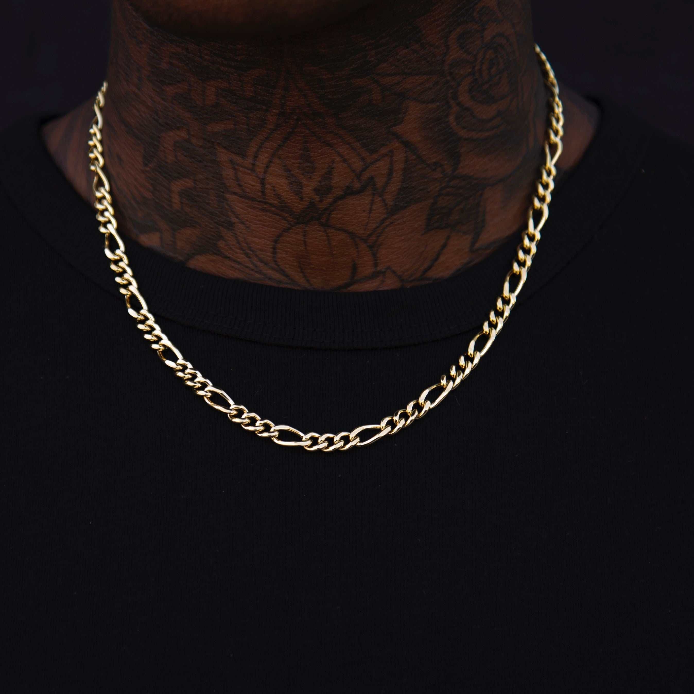 GLD PROMO Figaro Link Chain in Yellow Gold - 5 mm