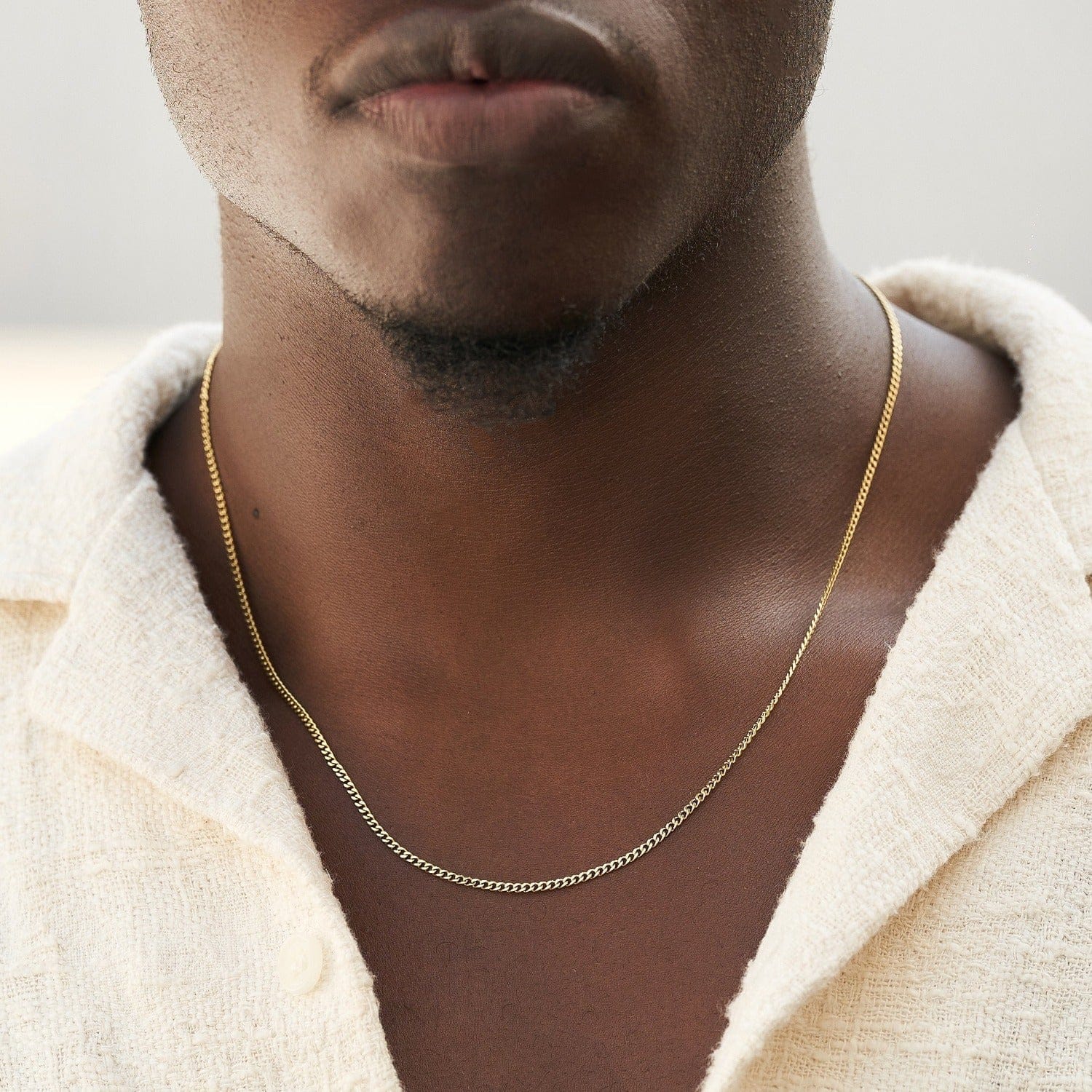 GLD Men Micro Cuban Chain in Yellow Gold - 2 mm