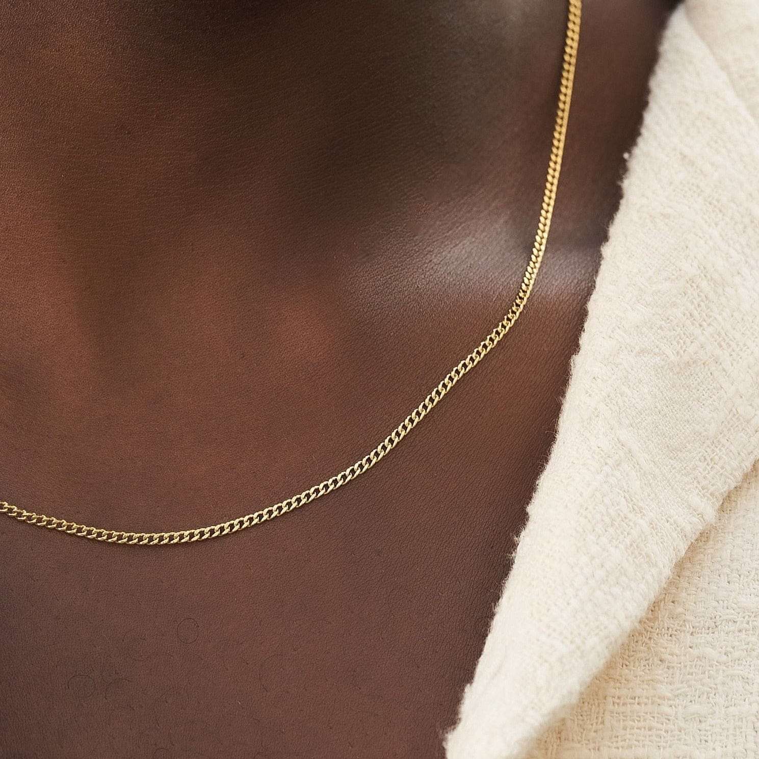 GLD Men Micro Cuban Chain in Yellow Gold - 2 mm