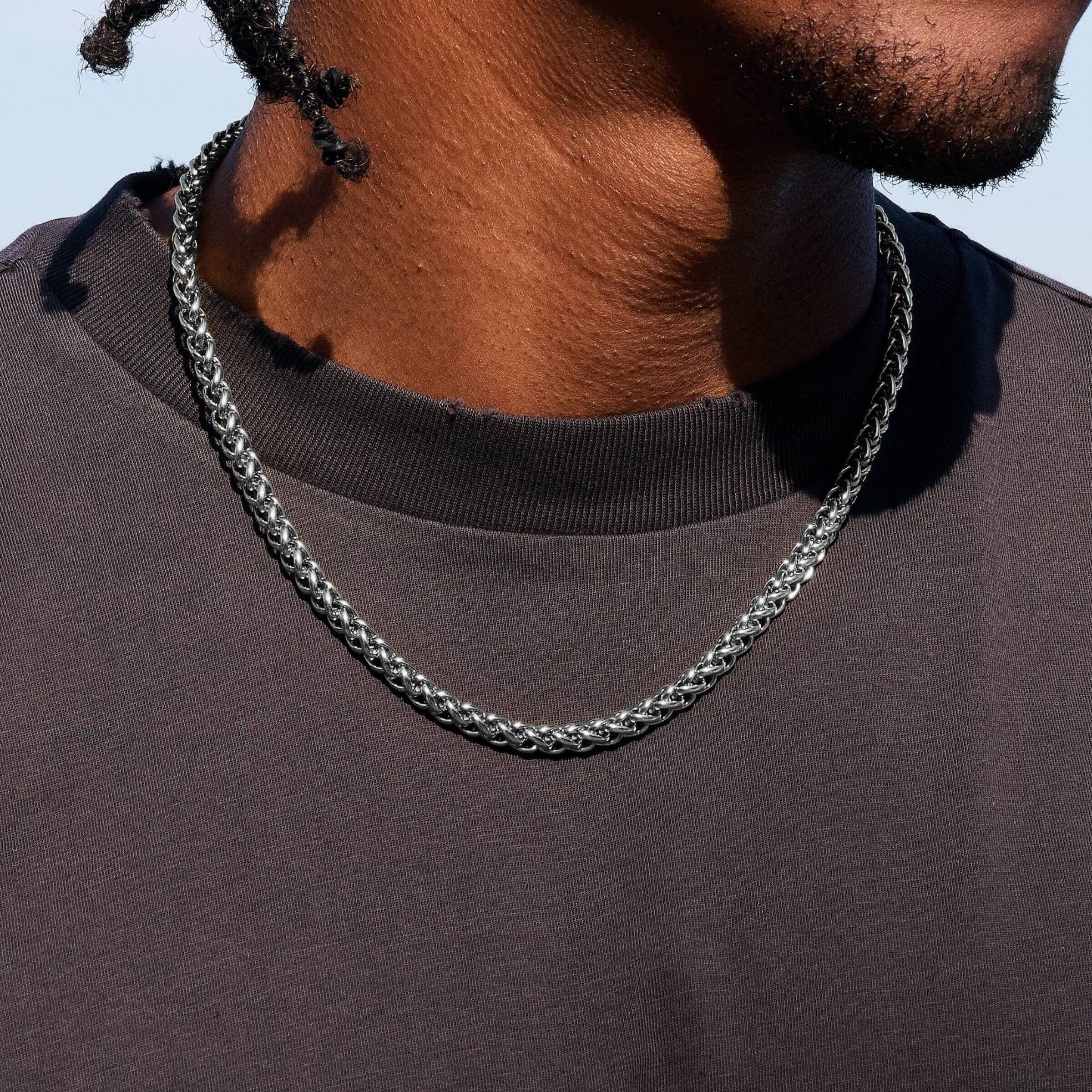 GLD Men Palm Chain in White Gold - 6 mm