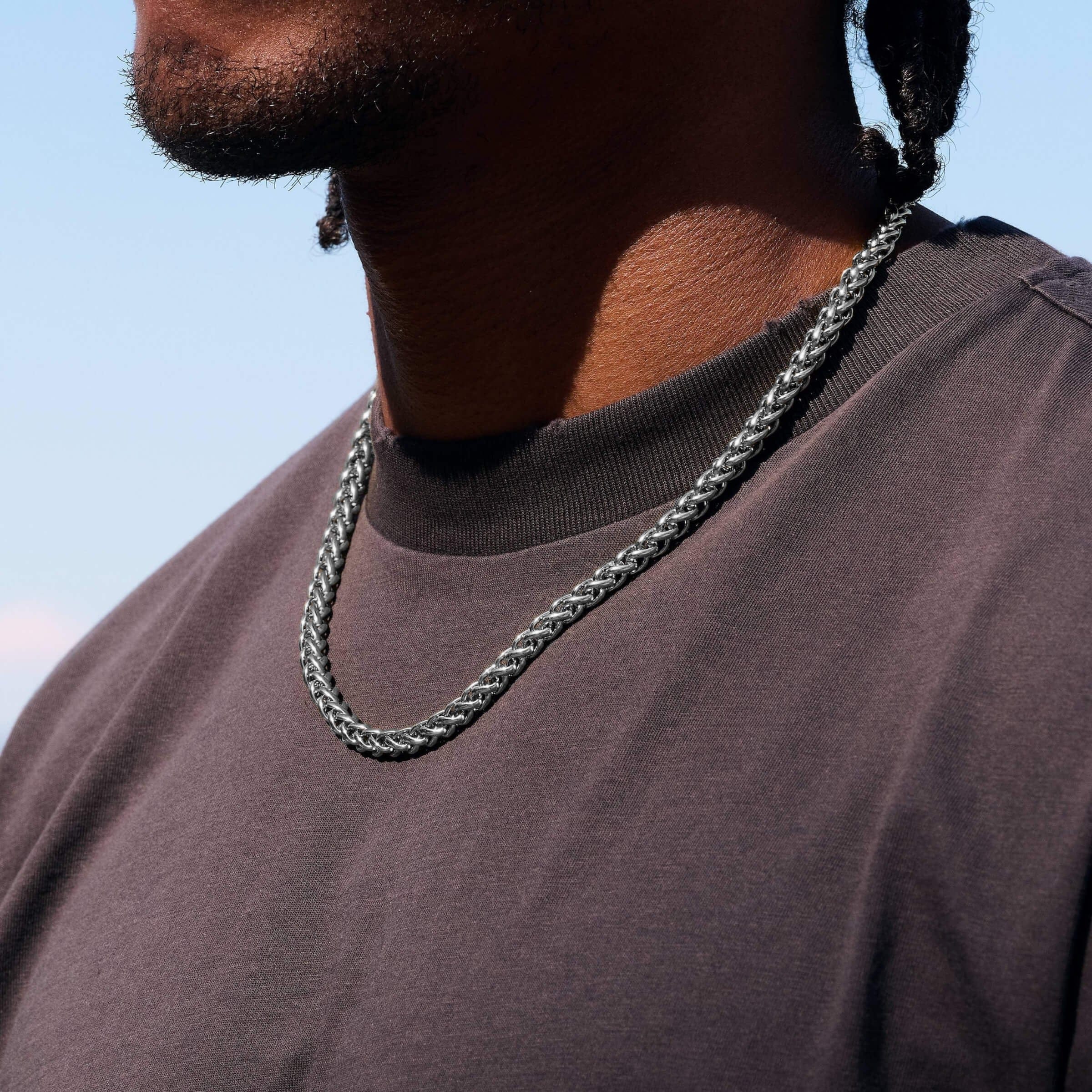 GLD Men Palm Chain in White Gold - 6 mm
