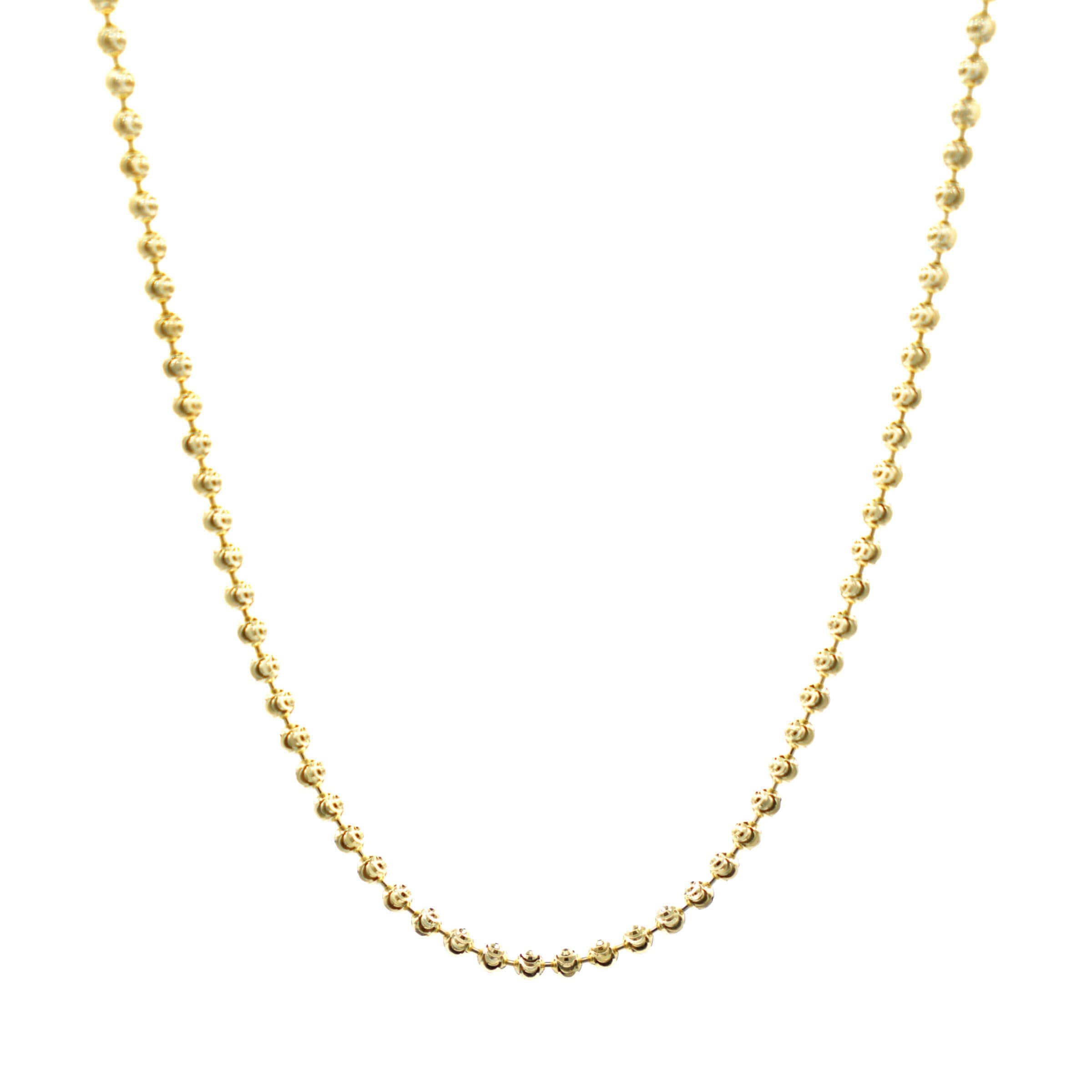 GLD Men Moon Cut Ball Chain in Yellow Gold Vermeil - 2 mm