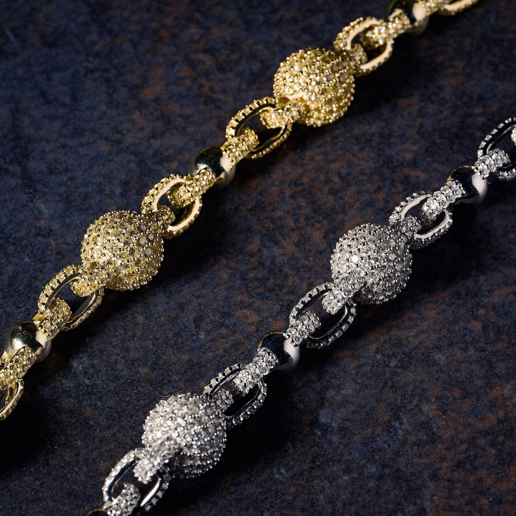 GLD PROMO GLD x Bloody Osiris Dual Finish Ball Chain in White and Yellow Gold