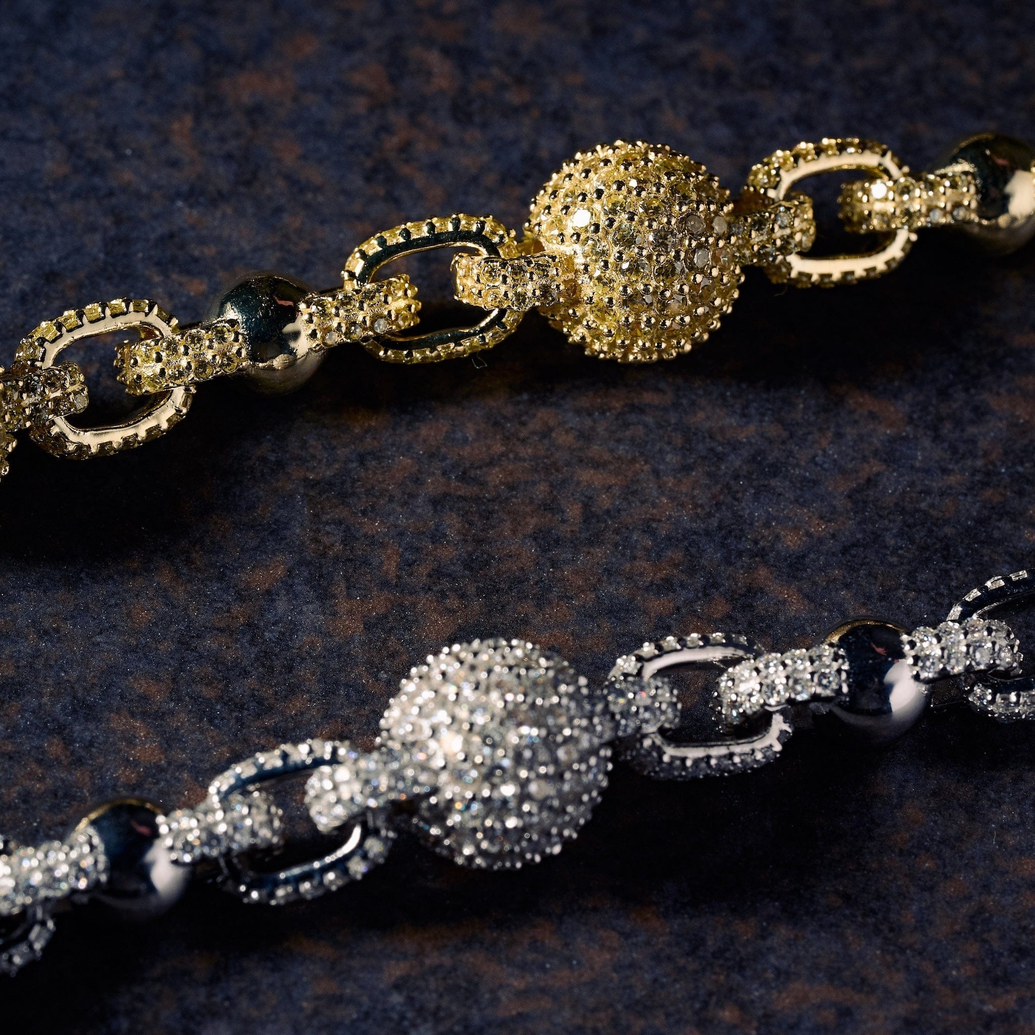 GLD PROMO GLD x Bloody Osiris Dual Finish Ball Chain in White and Yellow Gold