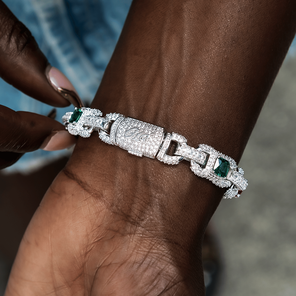 GLD PROMO - WOMEN Diamond Multicolor Cluster Mariner Bracelet