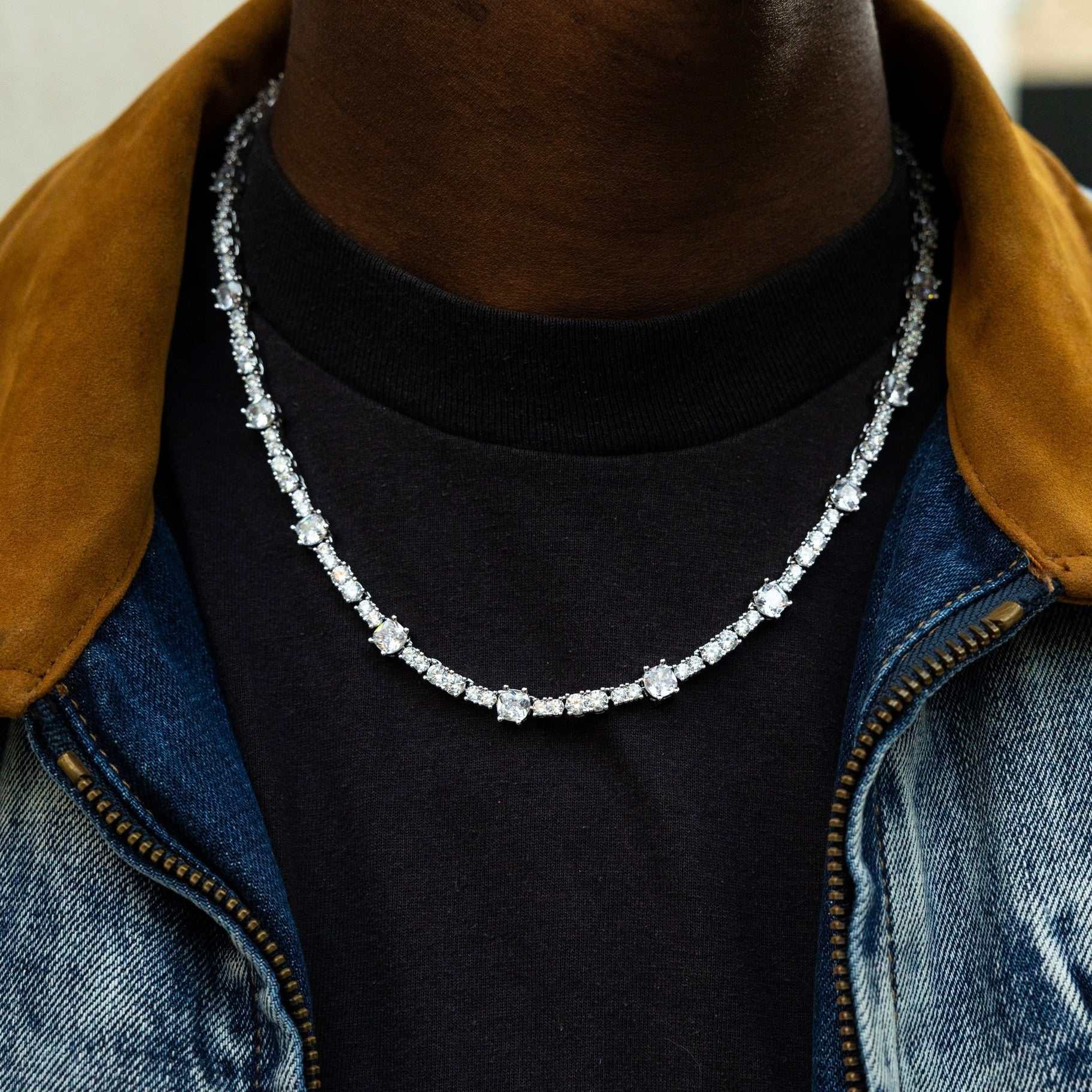 GLD PROMO Gem Stationed Tennis Chain