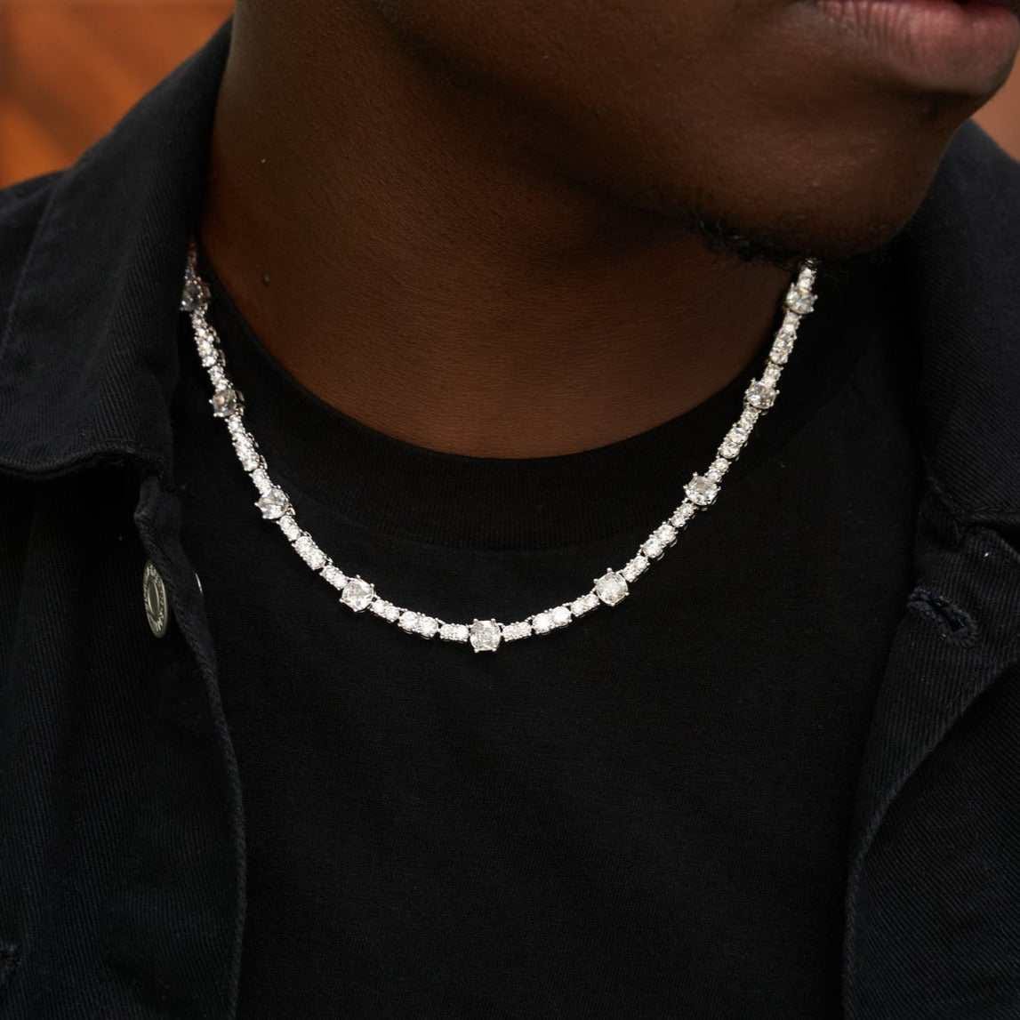 GLD PROMO Gem Stationed Tennis Chain