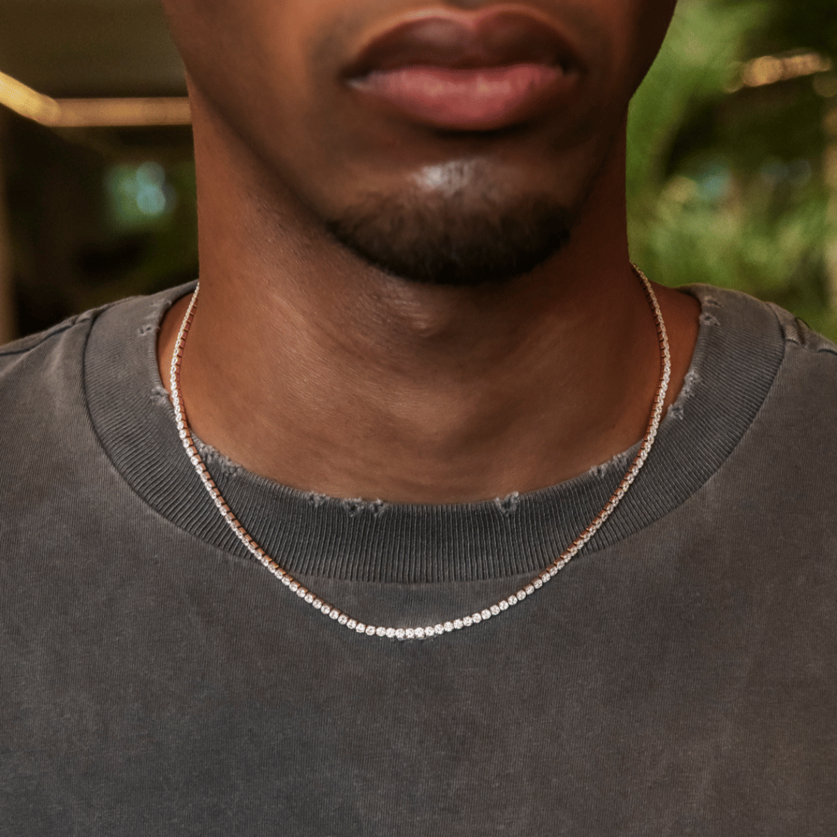 GLD Men Micro Tennis Chain in Rose Gold