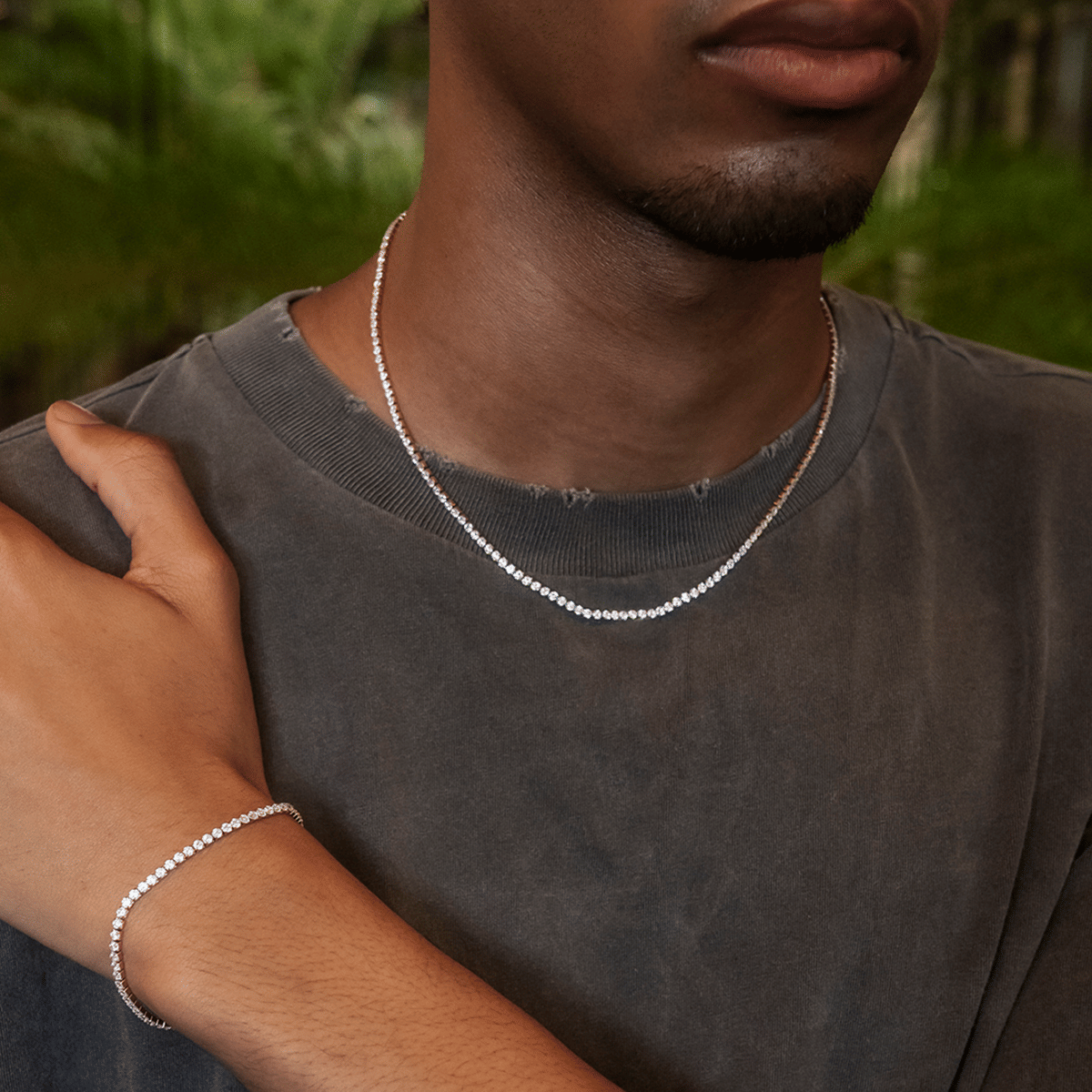 GLD Men Micro Tennis Chain in Rose Gold