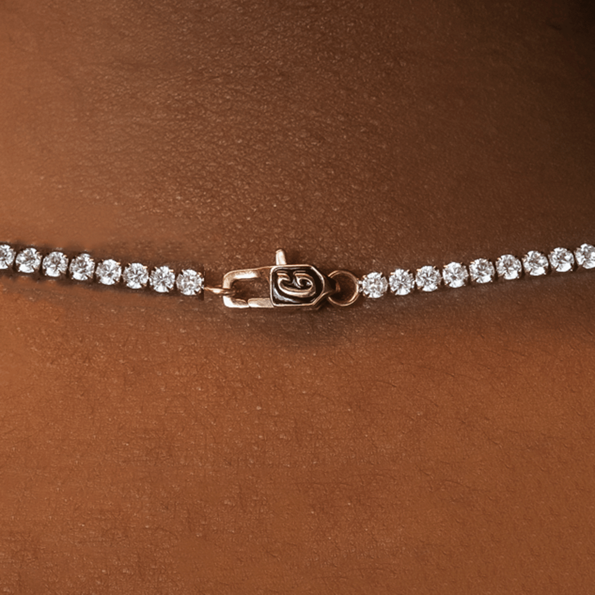 GLD Men Micro Tennis Chain in Rose Gold