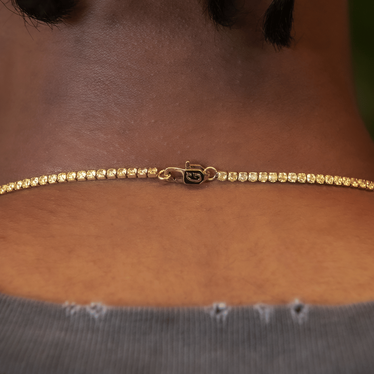 GLD Men Canary Micro Tennis Chain in Yellow Gold