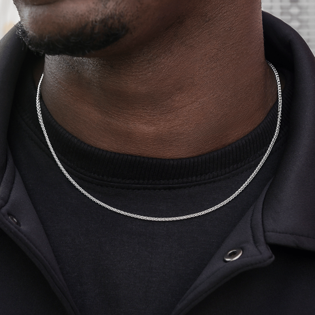GLD Men Palm Chain in White Gold - 2 mm