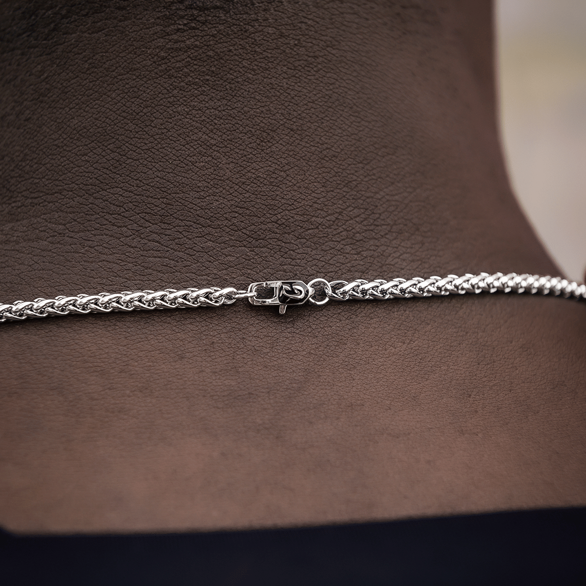GLD Men Palm Chain in White Gold - 4 mm