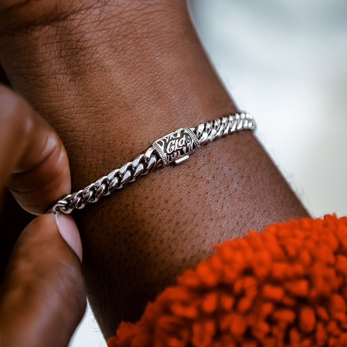 GLD Men Miami Cuban Bracelet in White Gold - 6 mm