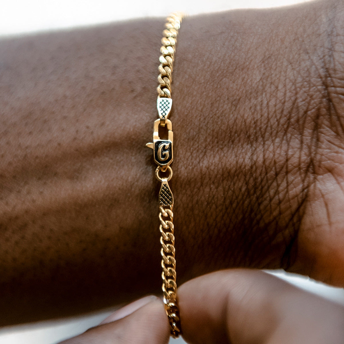 GLD Men Micro Cuban Bracelet in Yellow Gold - 3 mm