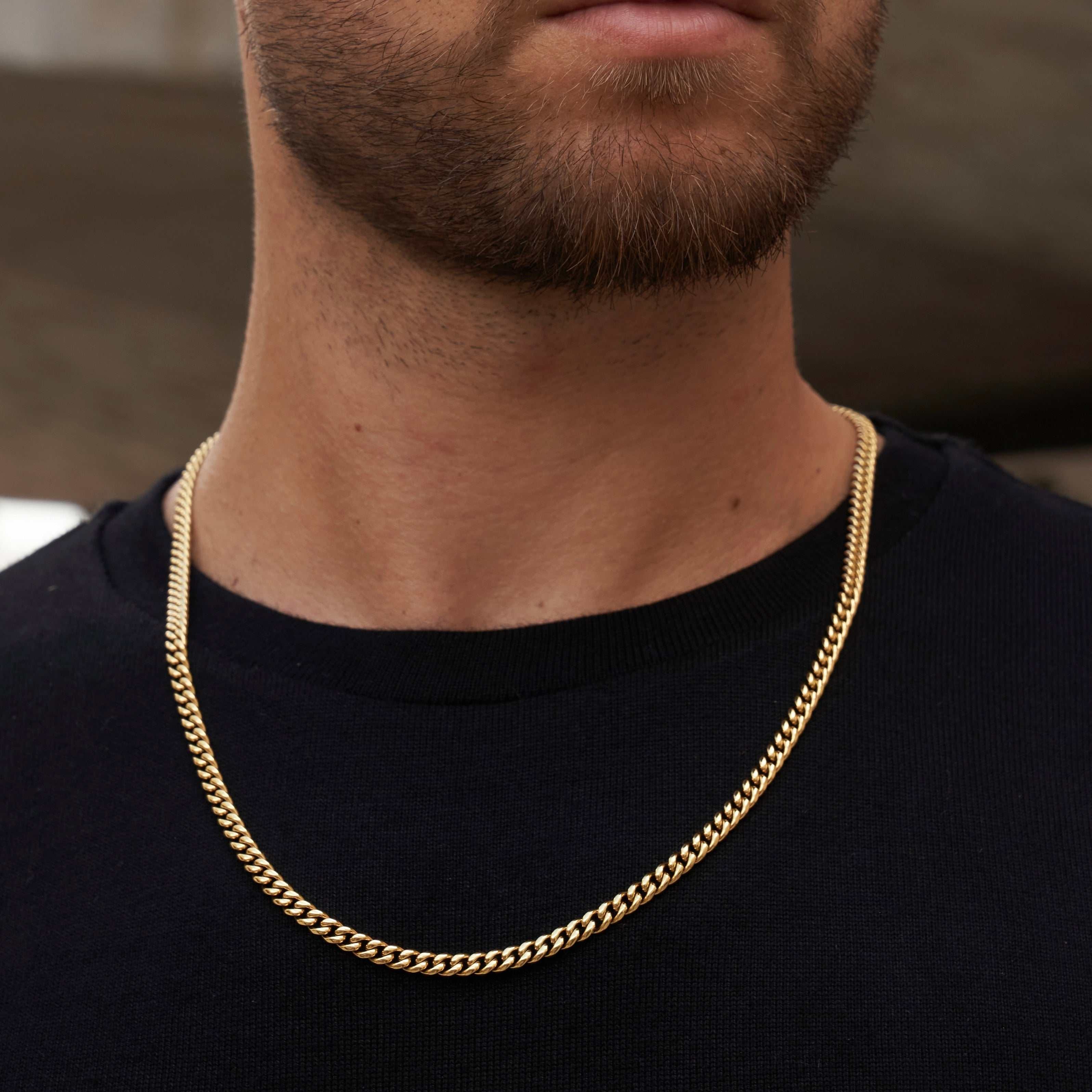 GLD Men Miami Cuban Chain in Yellow Gold - 5 mm