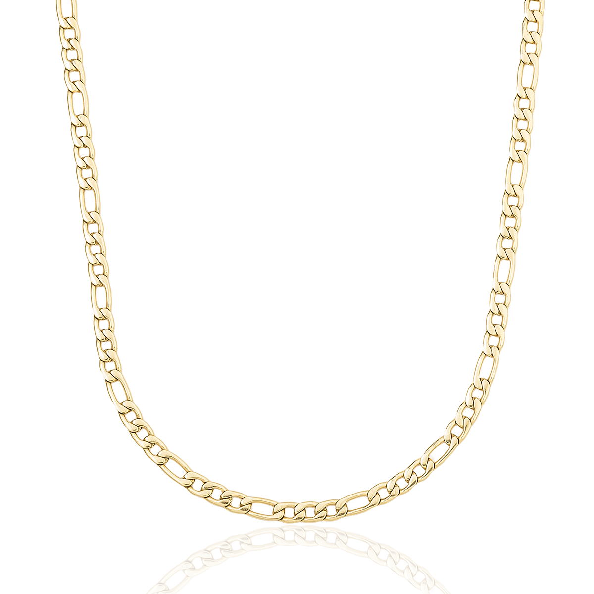 GLD Men Figaro Chain in Yellow Gold - 4 mm