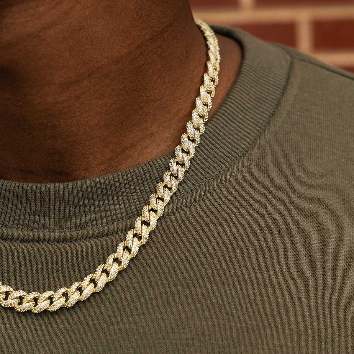 GLD Men Diamond Cuban Chain in Yellow Gold - 8.5 mm