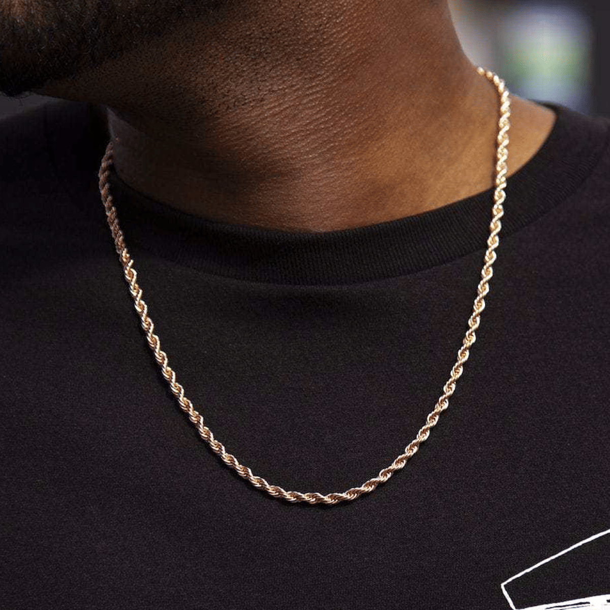 GLD Men Rope Chain in Rose Gold - 4 mm