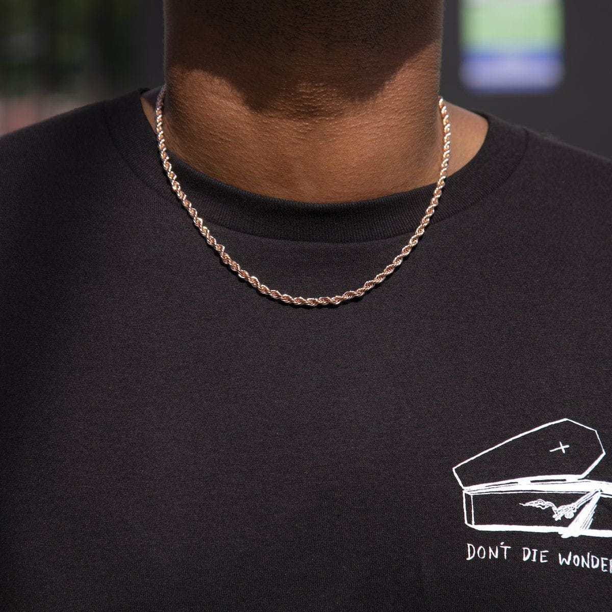 GLD Men Rope Chain in Rose Gold - 4 mm
