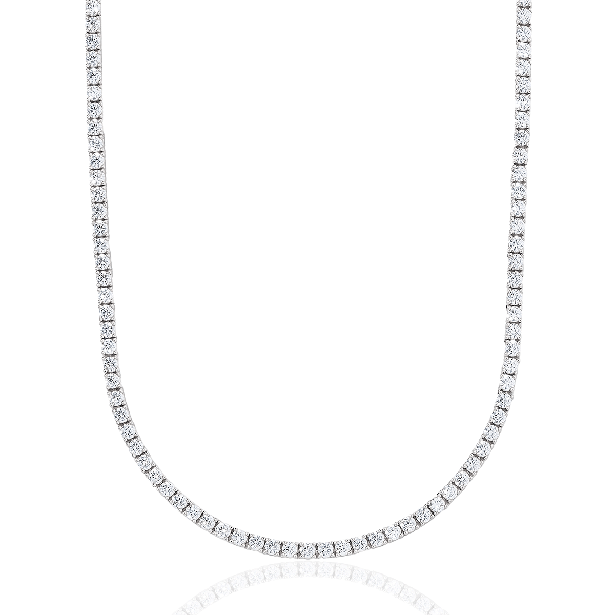 GLD Men Diamond Tennis Chain in White Gold - 3 mm