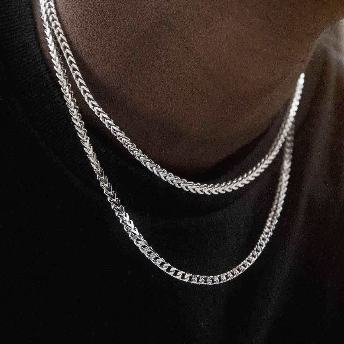 GLD Men Franco Chain in White Gold - 3 mm