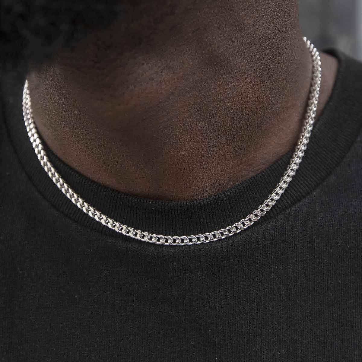 GLD Men Franco Chain in White Gold - 3 mm