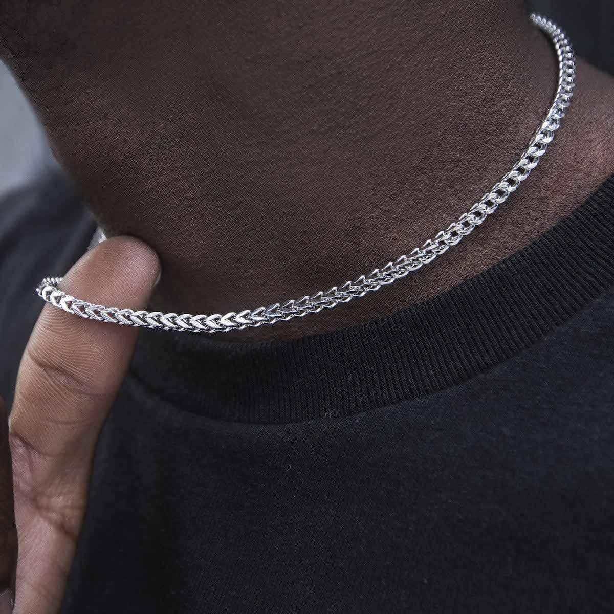 GLD Men Franco Chain in White Gold - 3 mm