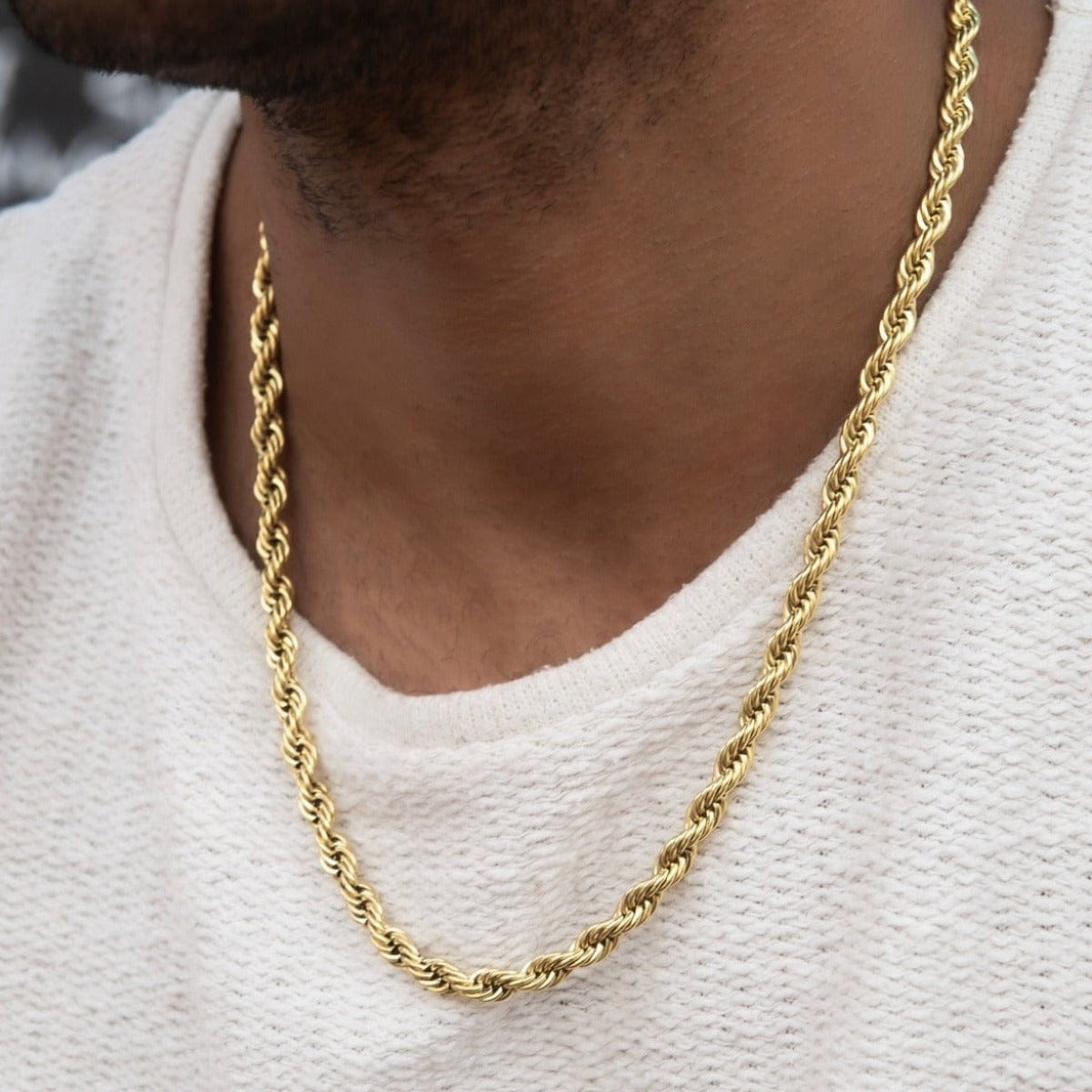 GLD Men Rope Chain in Yellow Gold - 6 mm