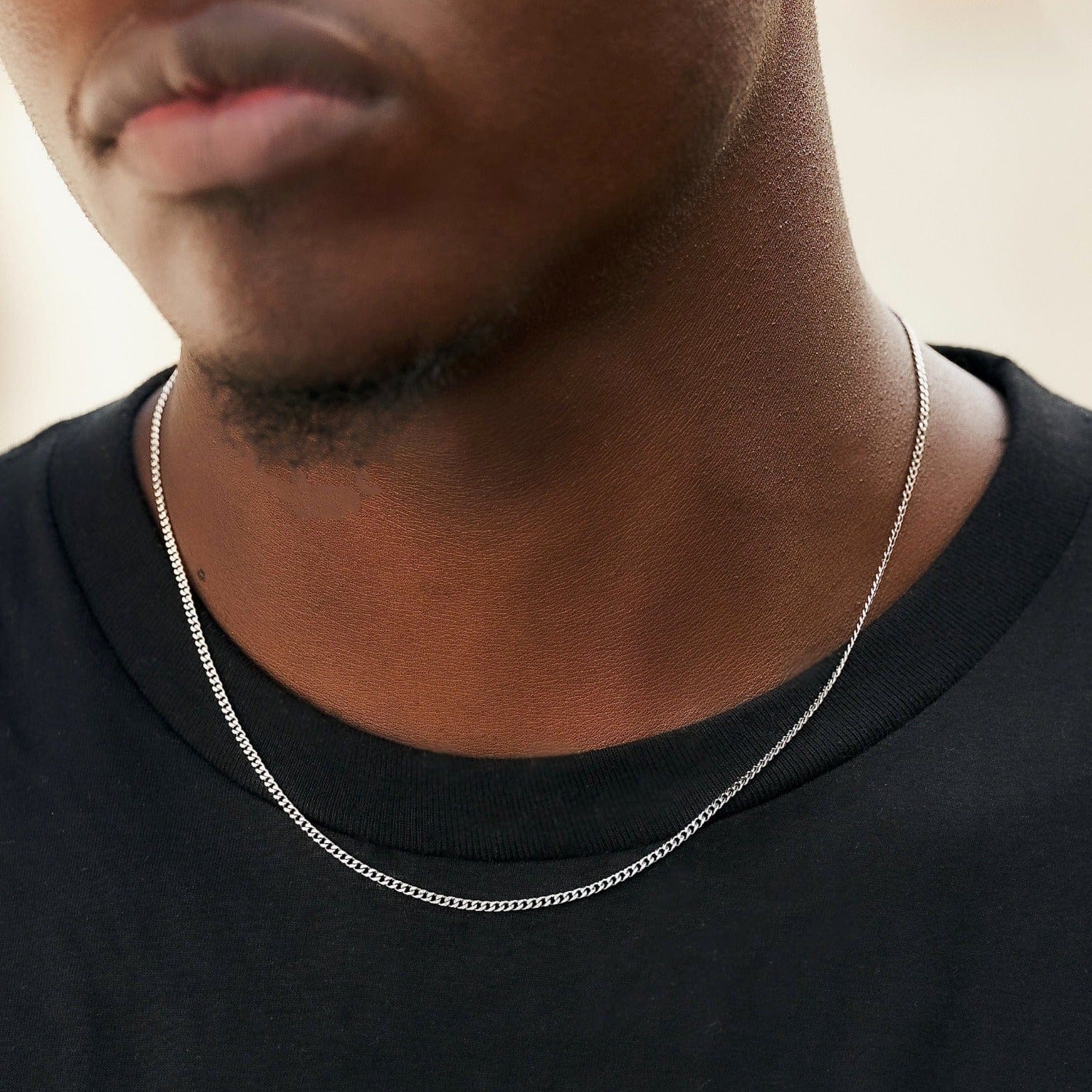 GLD Men Micro Cuban Chain in White Gold - 2 mm