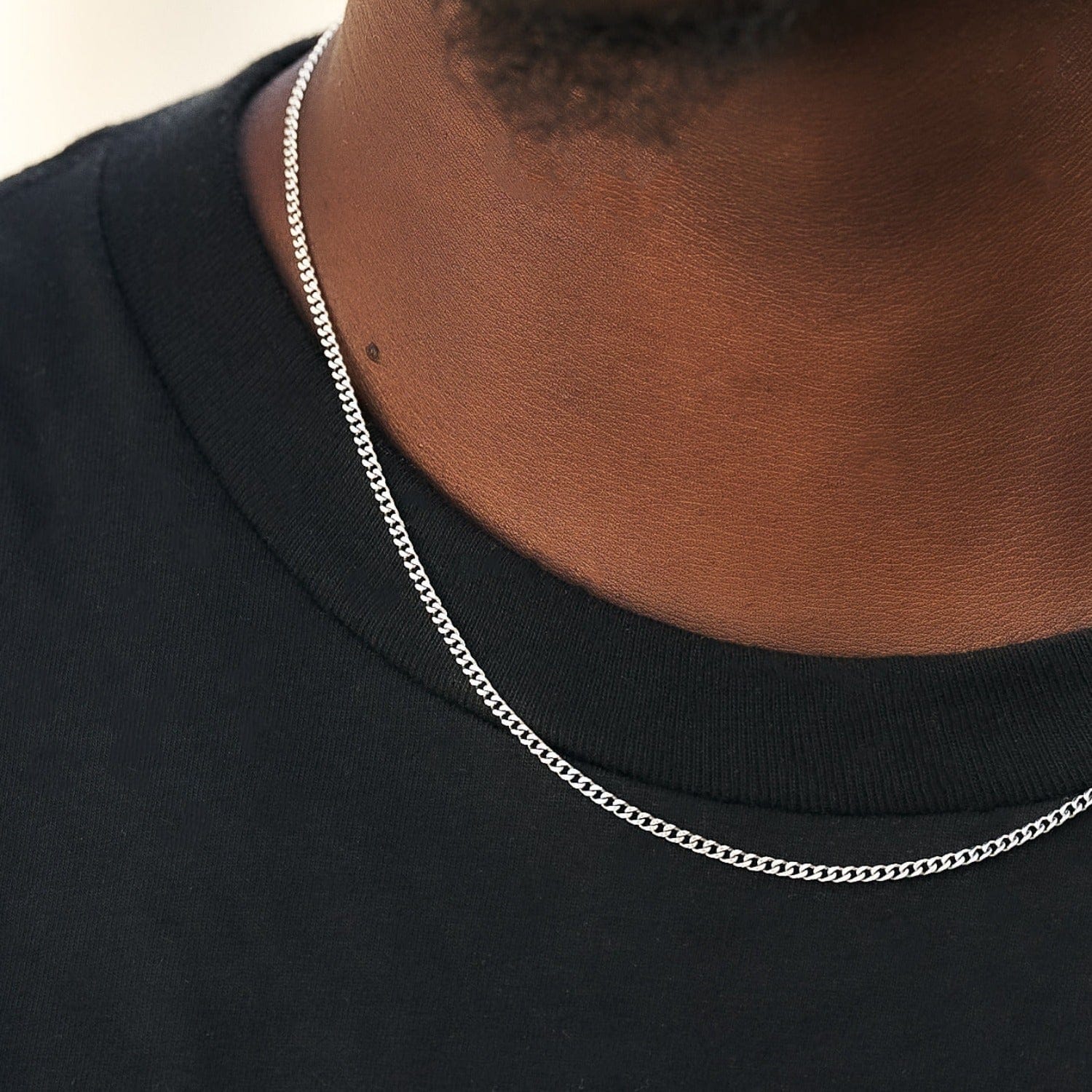 GLD Men Micro Cuban Chain in White Gold - 2 mm