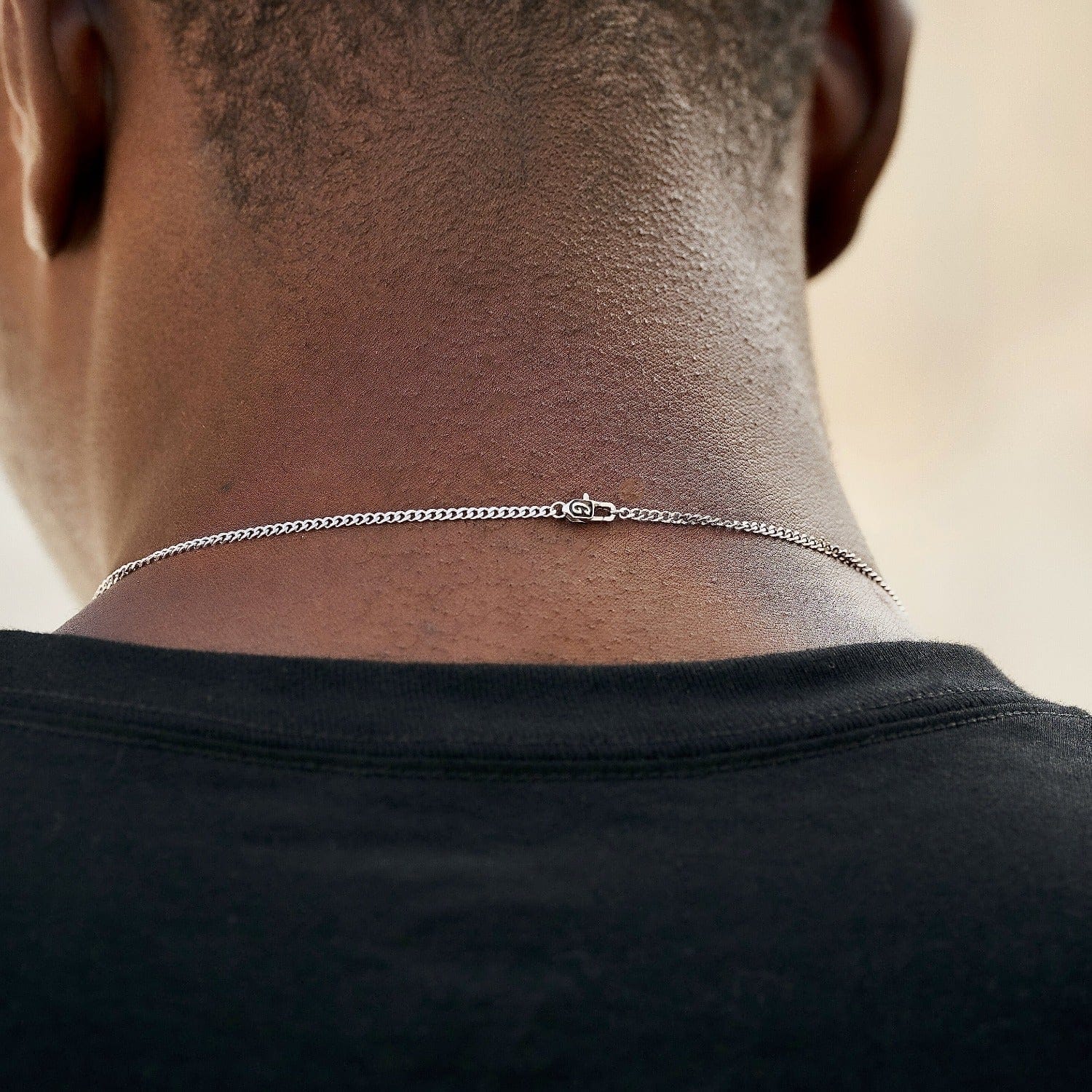 GLD Men Micro Cuban Chain in White Gold - 2 mm