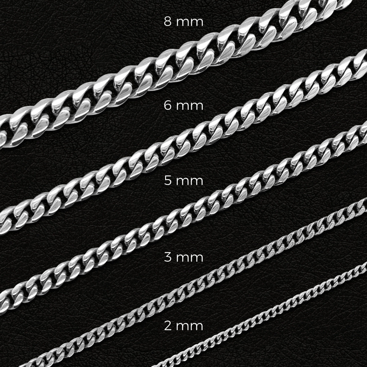 GLD Men Micro Cuban Chain in White Gold - 2 mm