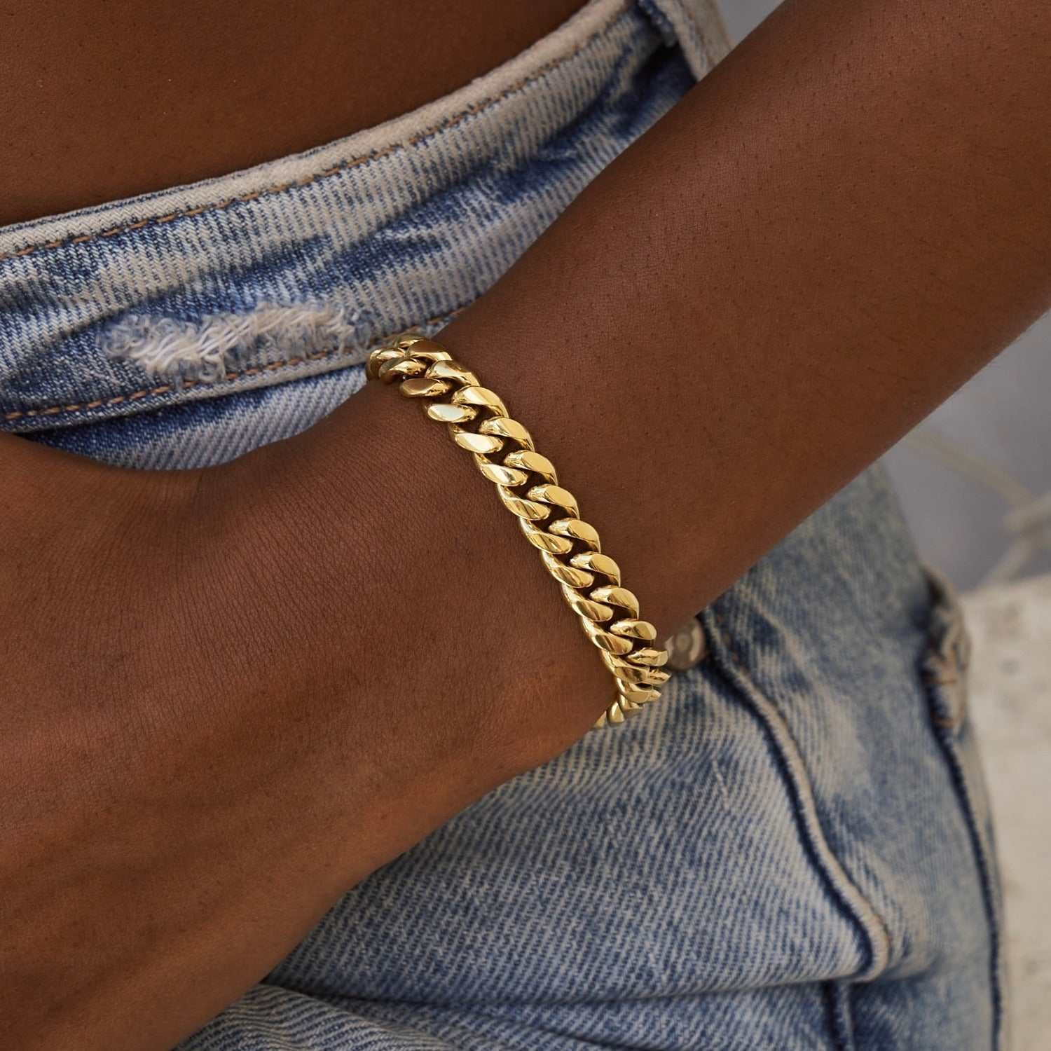GLD Women Miami Cuban Link Bracelet - 8 mm