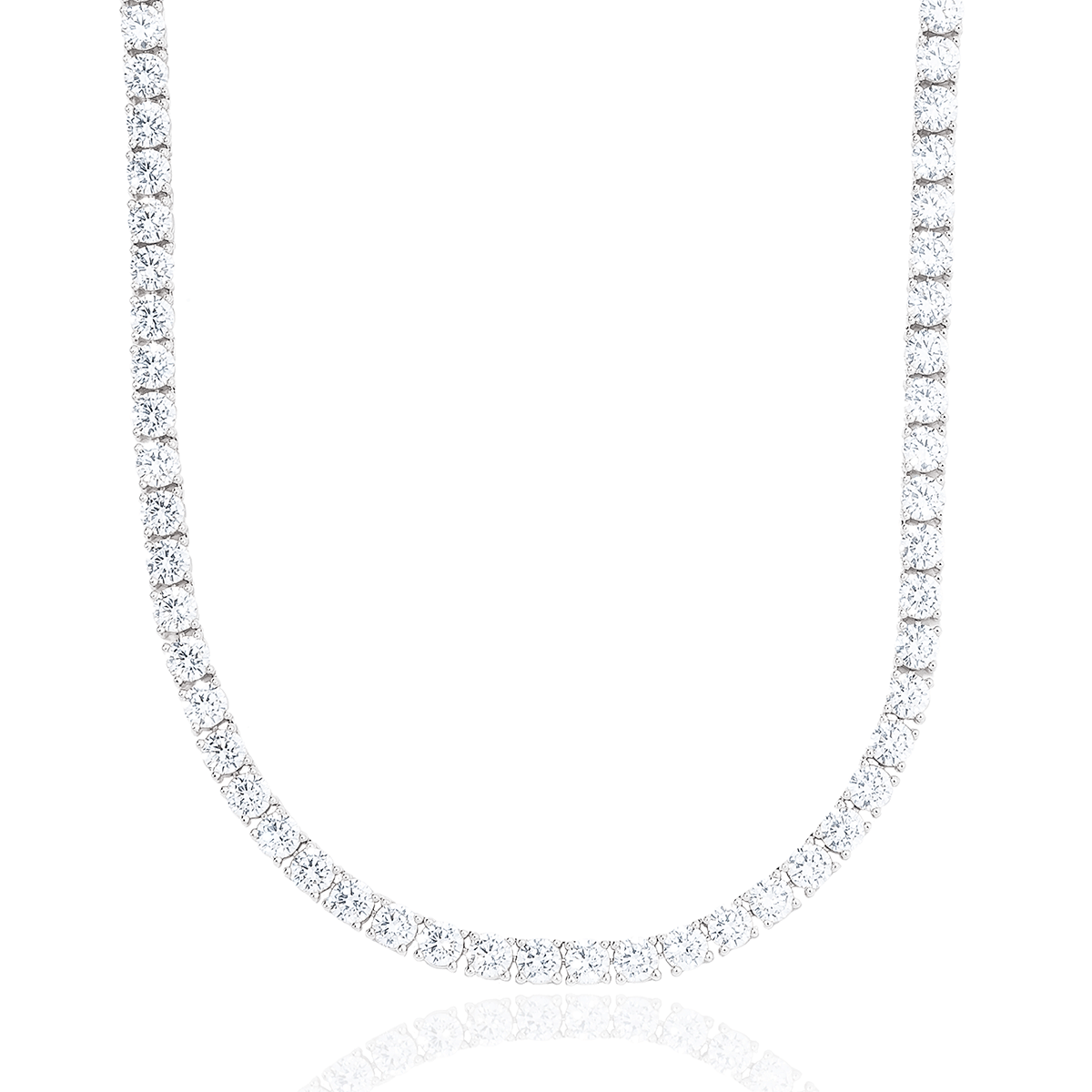GLD Men Diamond Tennis Chain in White Gold - 5 mm