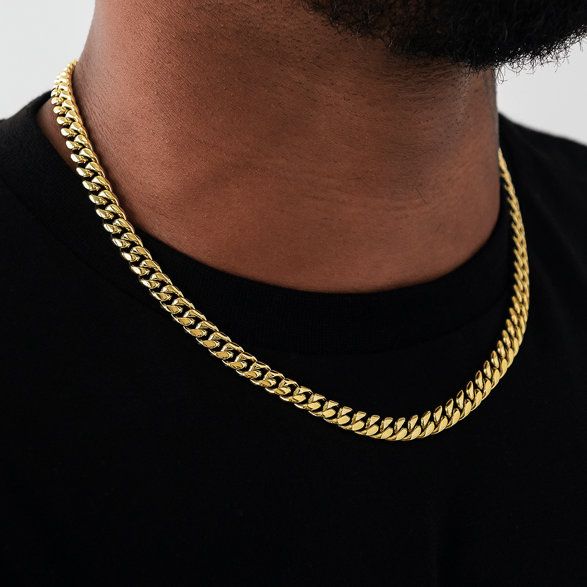 GLD Men Miami Cuban Link Chain in Yellow Gold - 8 mm