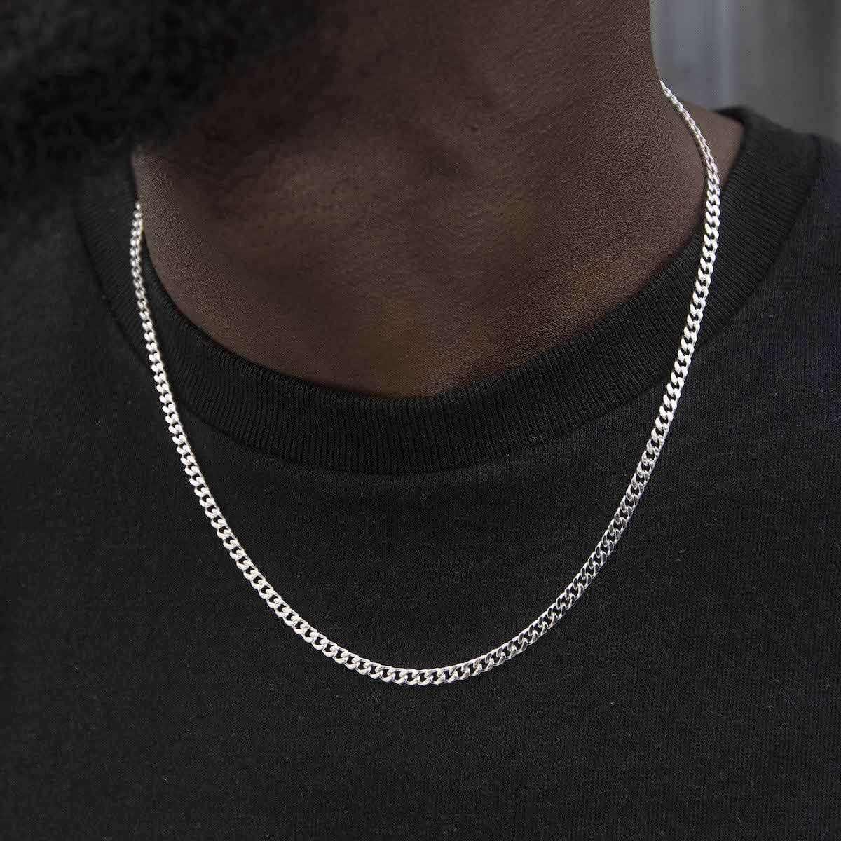 GLD Men Micro Cuban Chain in White Gold - 3 mm