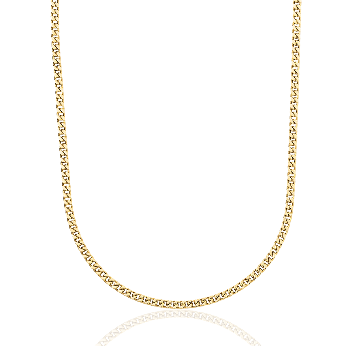 GLD Men Micro Cuban Chain in Yellow Gold - 3 mm