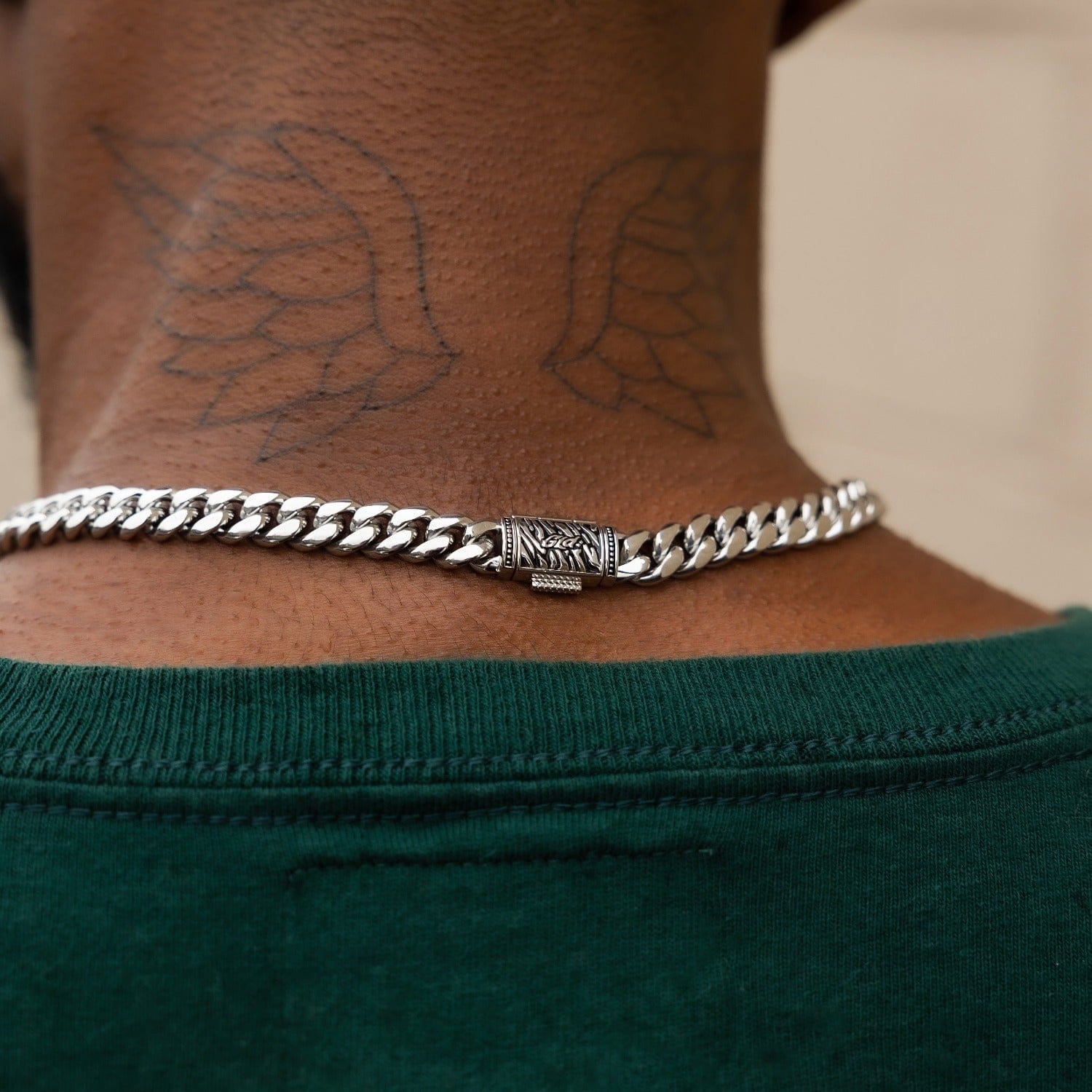 GLD Men Miami Cuban Link Chain in White Gold - 8 mm