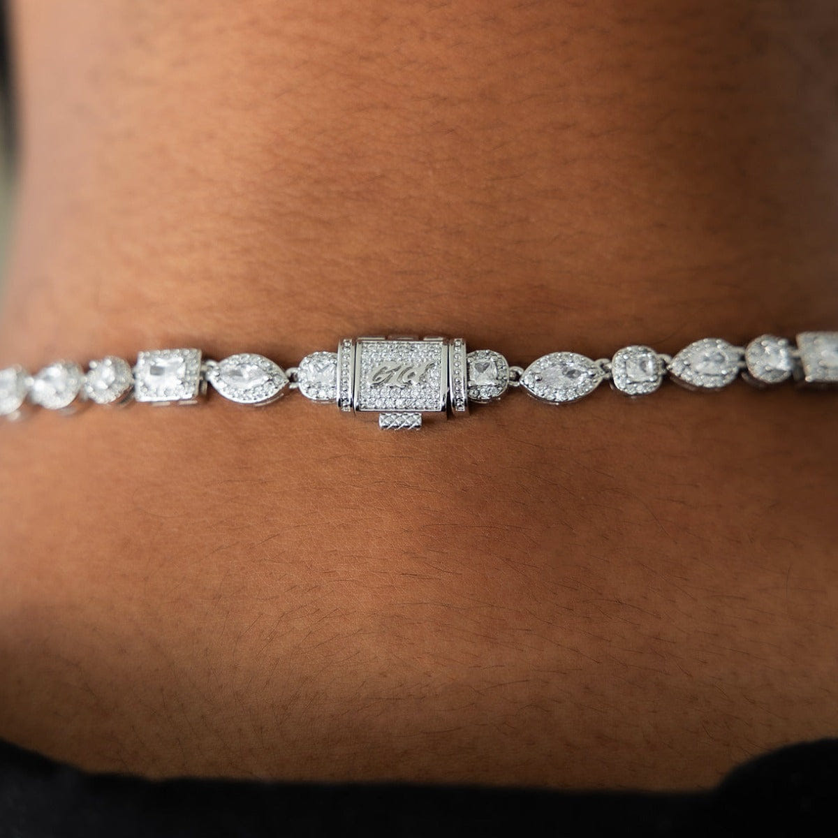 GLD Men Mixed Diamond Pave Chain in White Gold