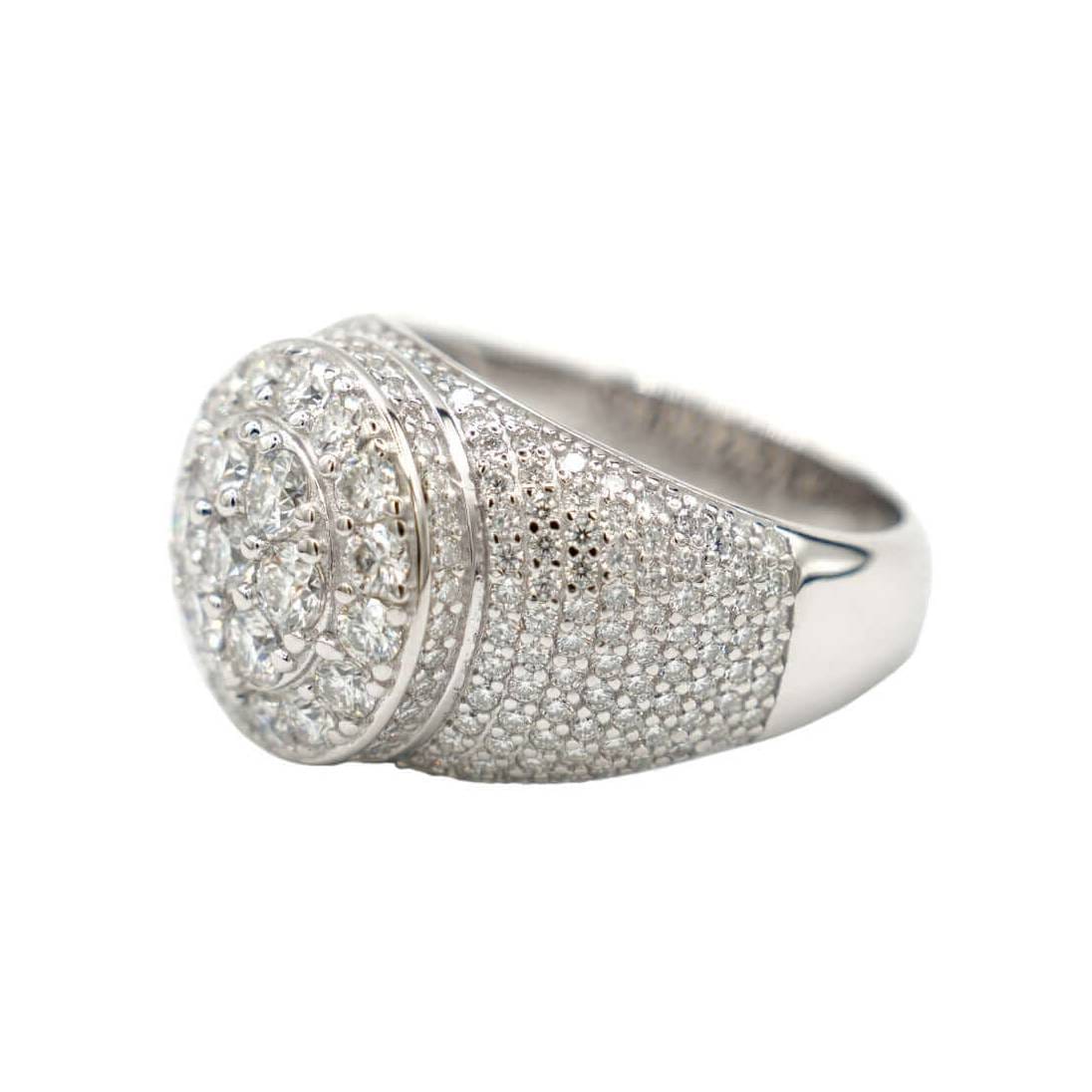 GLD Men Men's Moissanite Diamond Cluster Ring in White Gold Vermeil