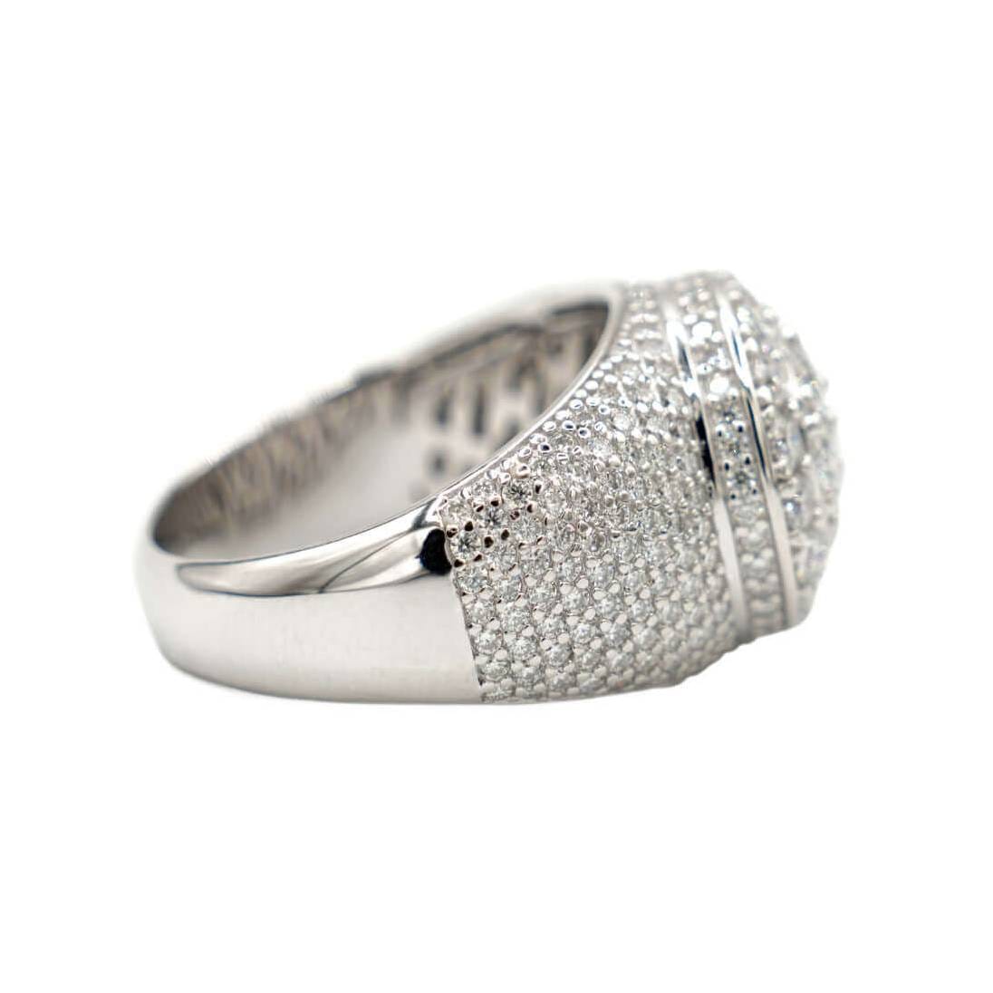 GLD Men Men's Moissanite Diamond Cluster Ring in White Gold Vermeil